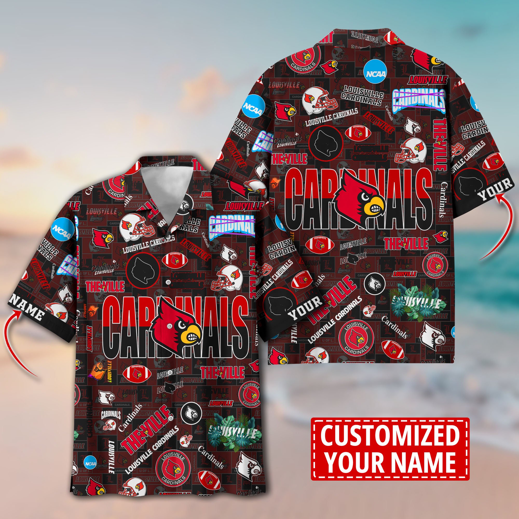 Louisville Cardinals Aloha Shirt Trending Summer. Custom Summer Football Shirts H58593