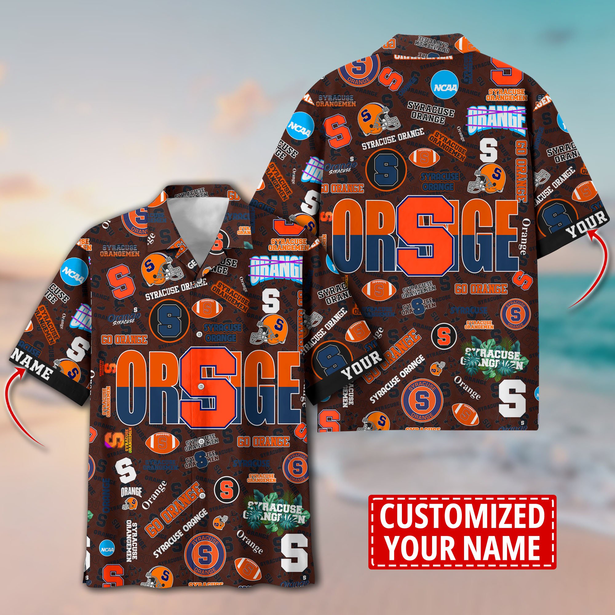 Syracuse Orange Aloha Shirt Trending Summer. Custom Summer Football Shirts H58593