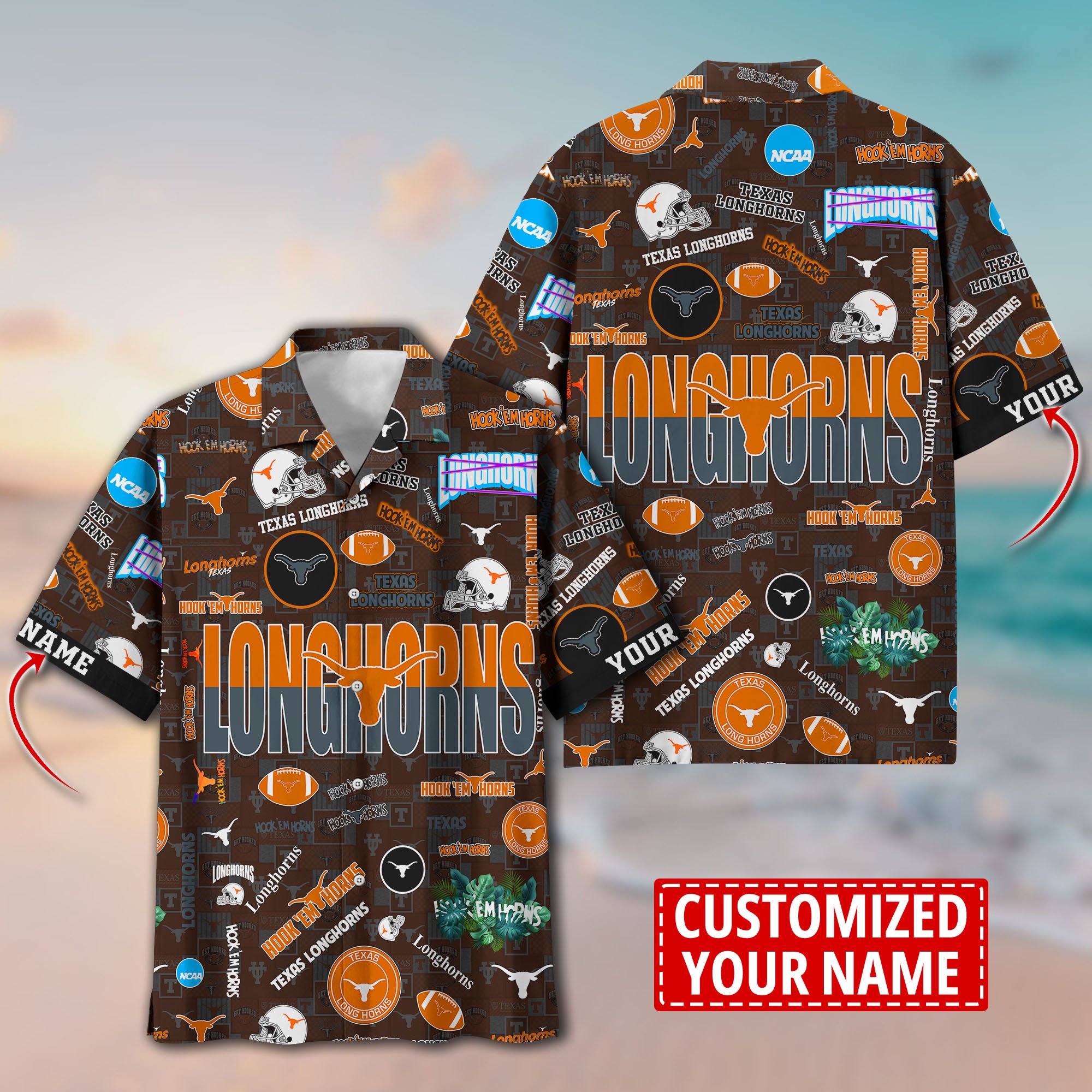 Texas Longhorns Aloha Shirt Trending Summer. Custom Summer Football Shirts H58593