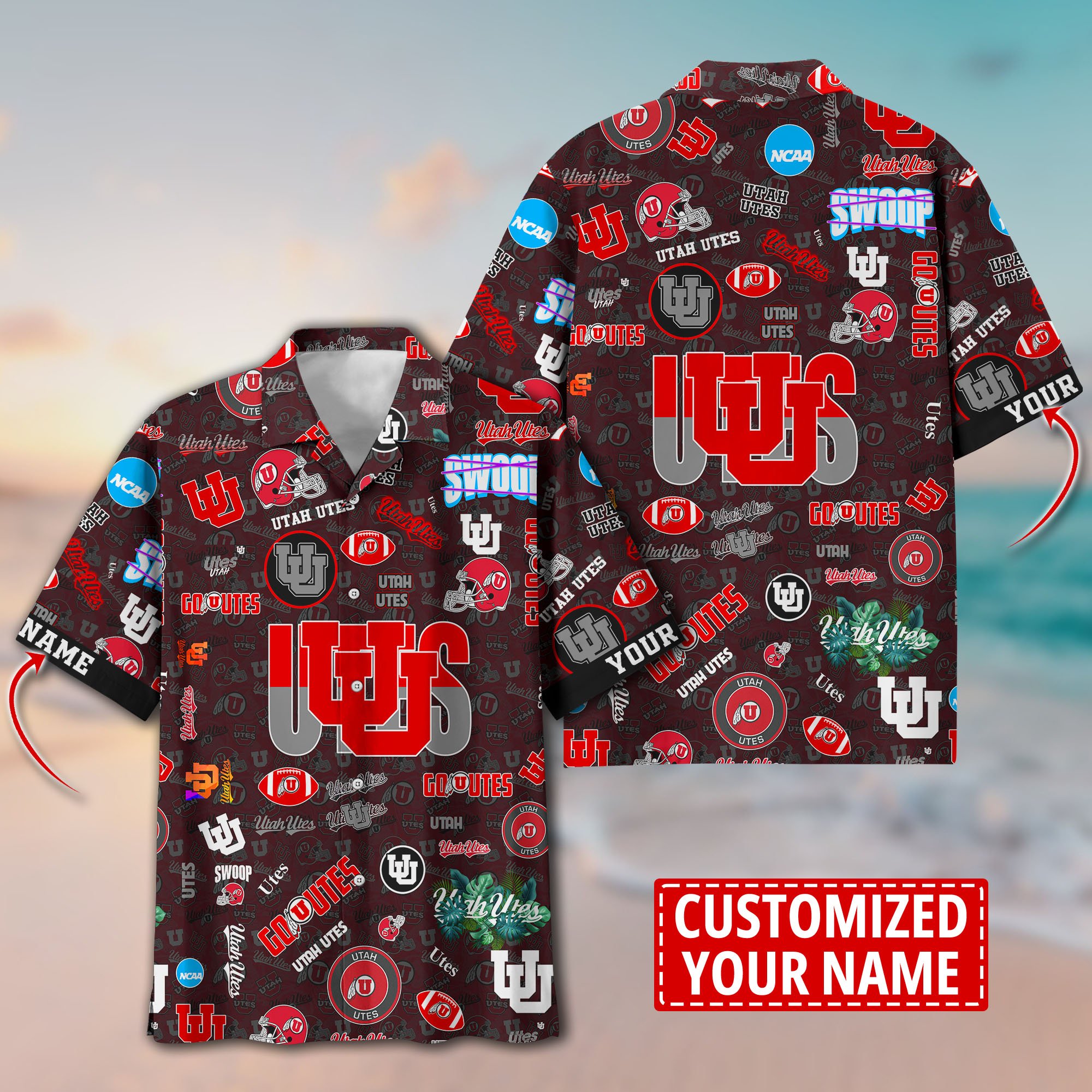 Utah Utes Aloha Shirt Trending Summer. Custom Summer Football Shirts H58593