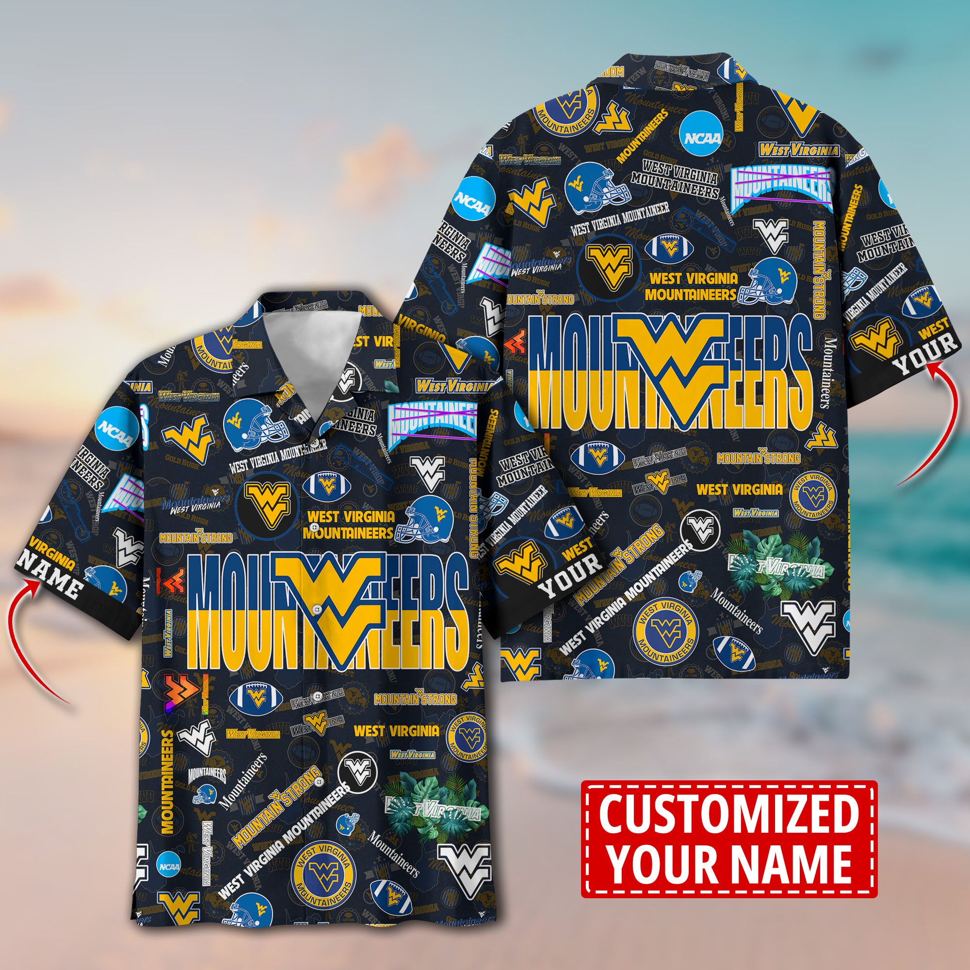 West Virginia Mountaineers Aloha Shirt Trending Summer. Custom Summer Football Shirts H58593