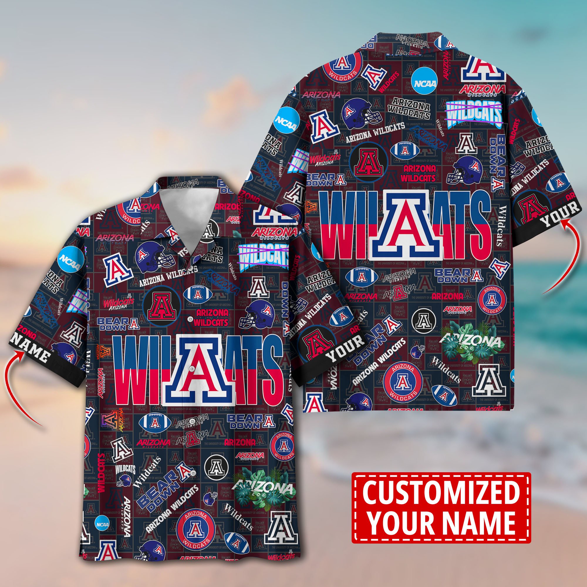 Arizona Wildcats Aloha Shirt Trending Summer. Custom Summer Football Shirts H58593