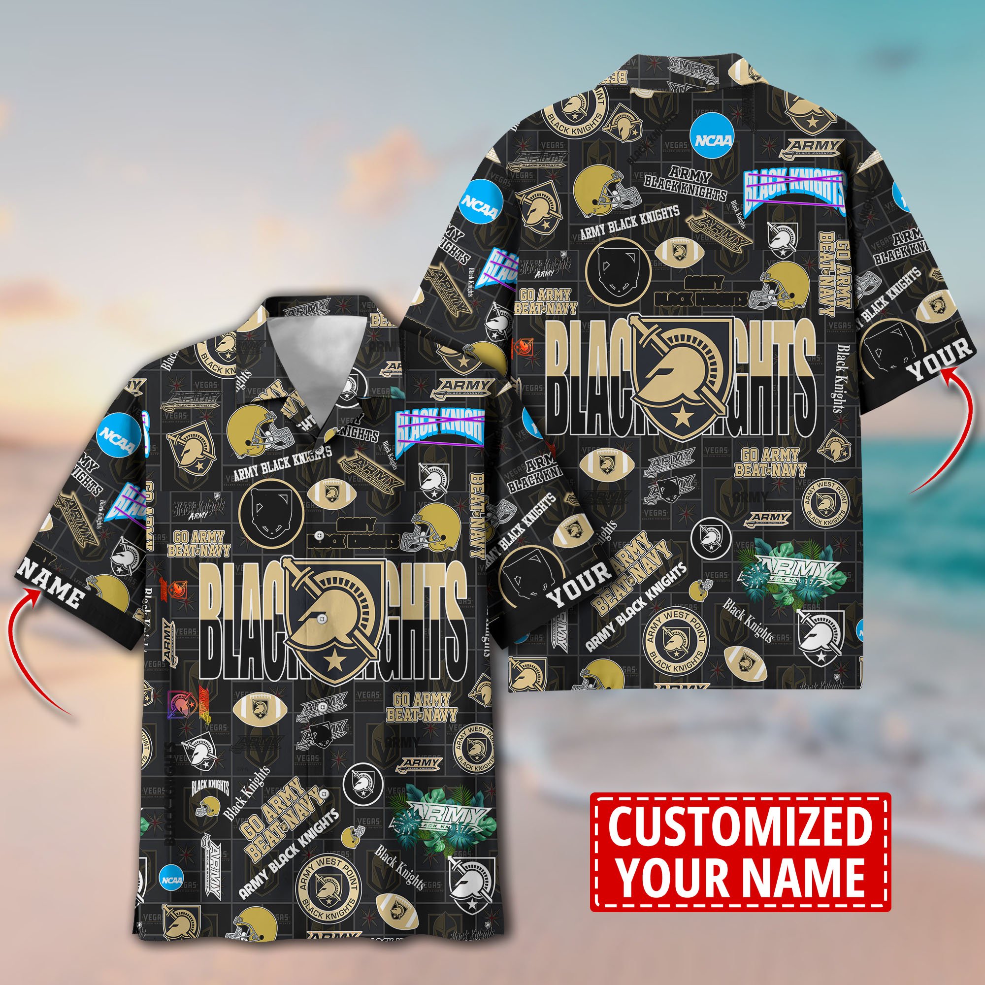 Army Black Knights Aloha Shirt Trending Summer. Custom Summer Football Shirts H58593