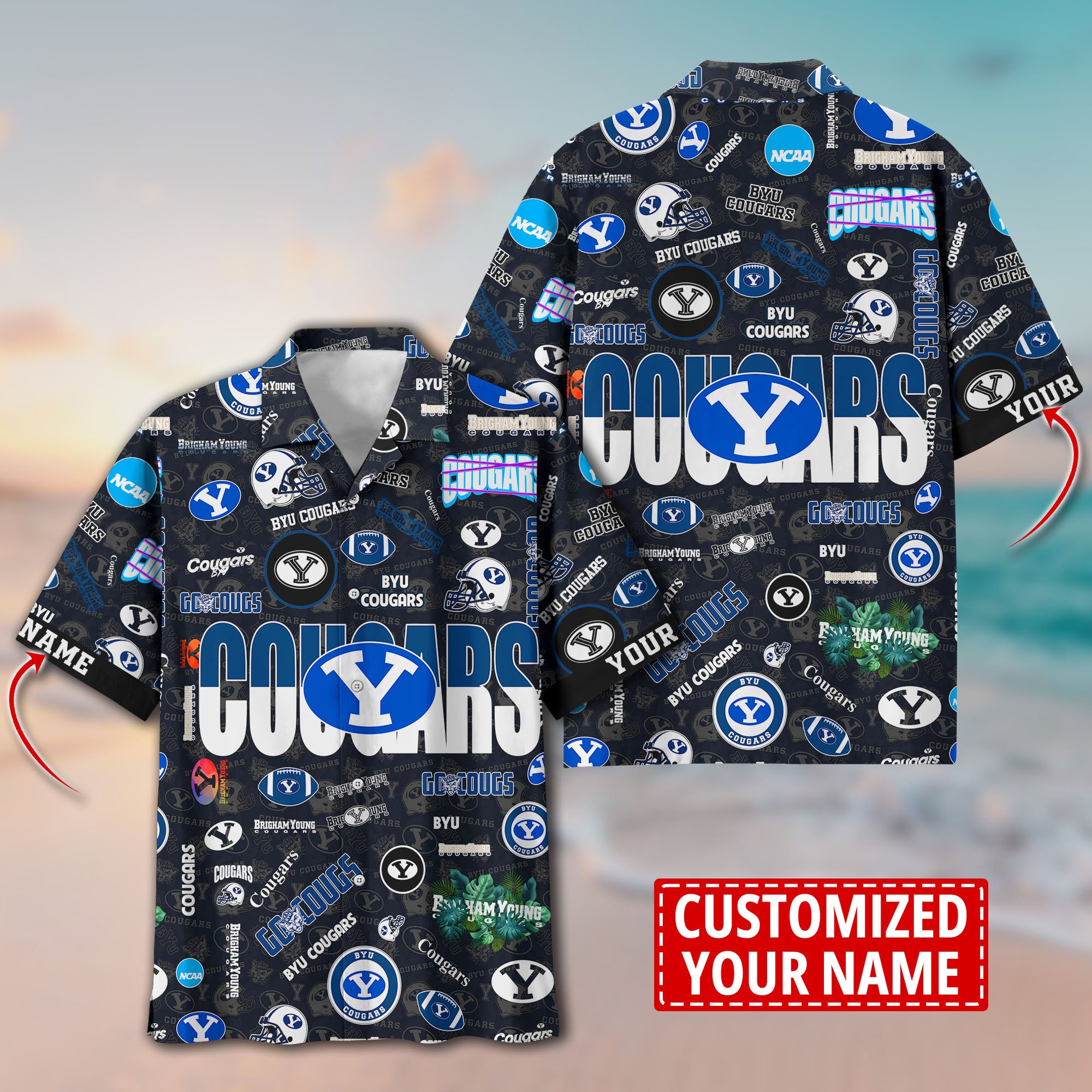 BYU Cougars Aloha Shirt Trending Summer. Custom Summer Football Shirts H58593