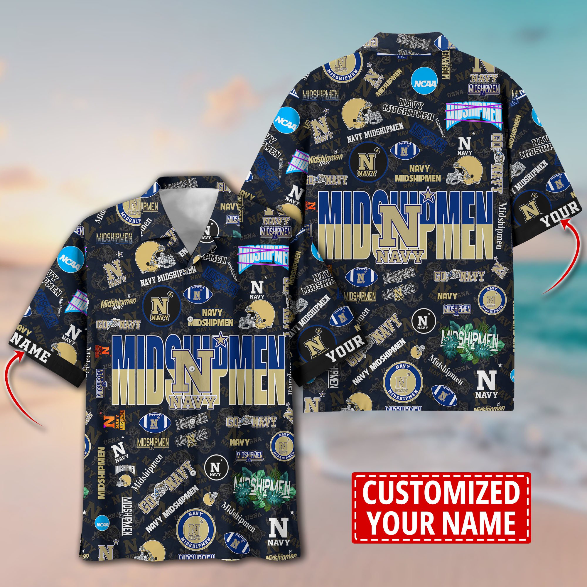 Navy Midshipmen Aloha Shirt Trending Summer. Custom Summer Football Shirts H58593