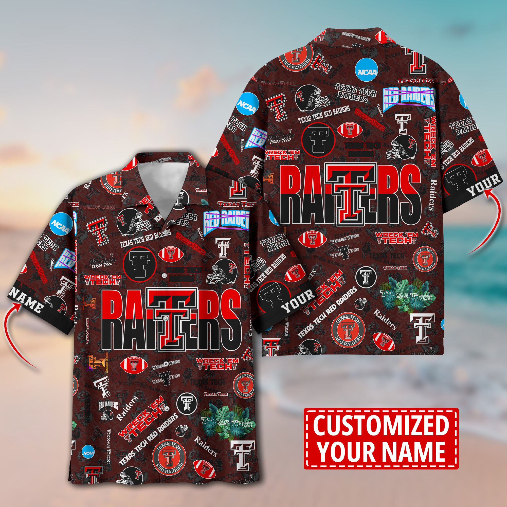 Texas Tech Red Raiders Aloha Shirt Trending Summer. Custom Summer Football Shirts H58593