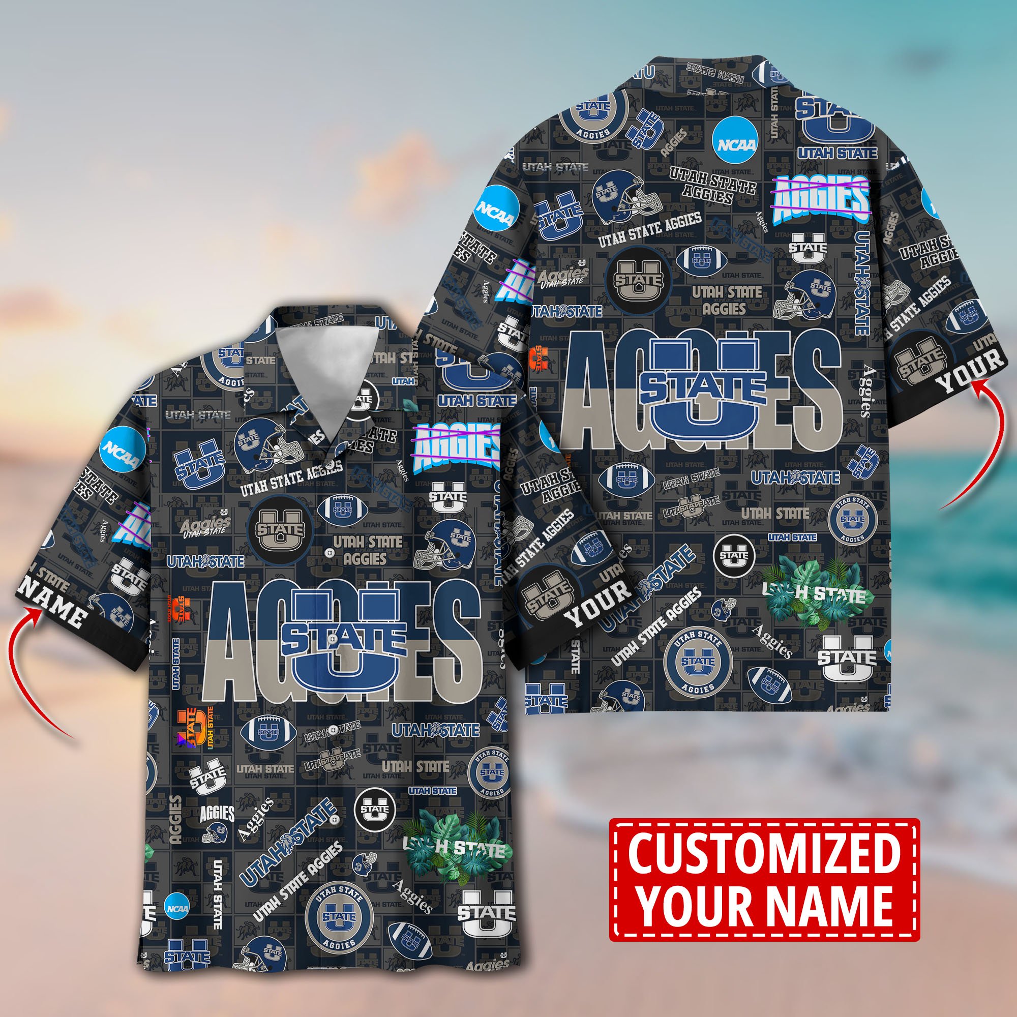 Utah State Aggies Aloha Shirt Trending Summer. Custom Summer Football Shirts H58593