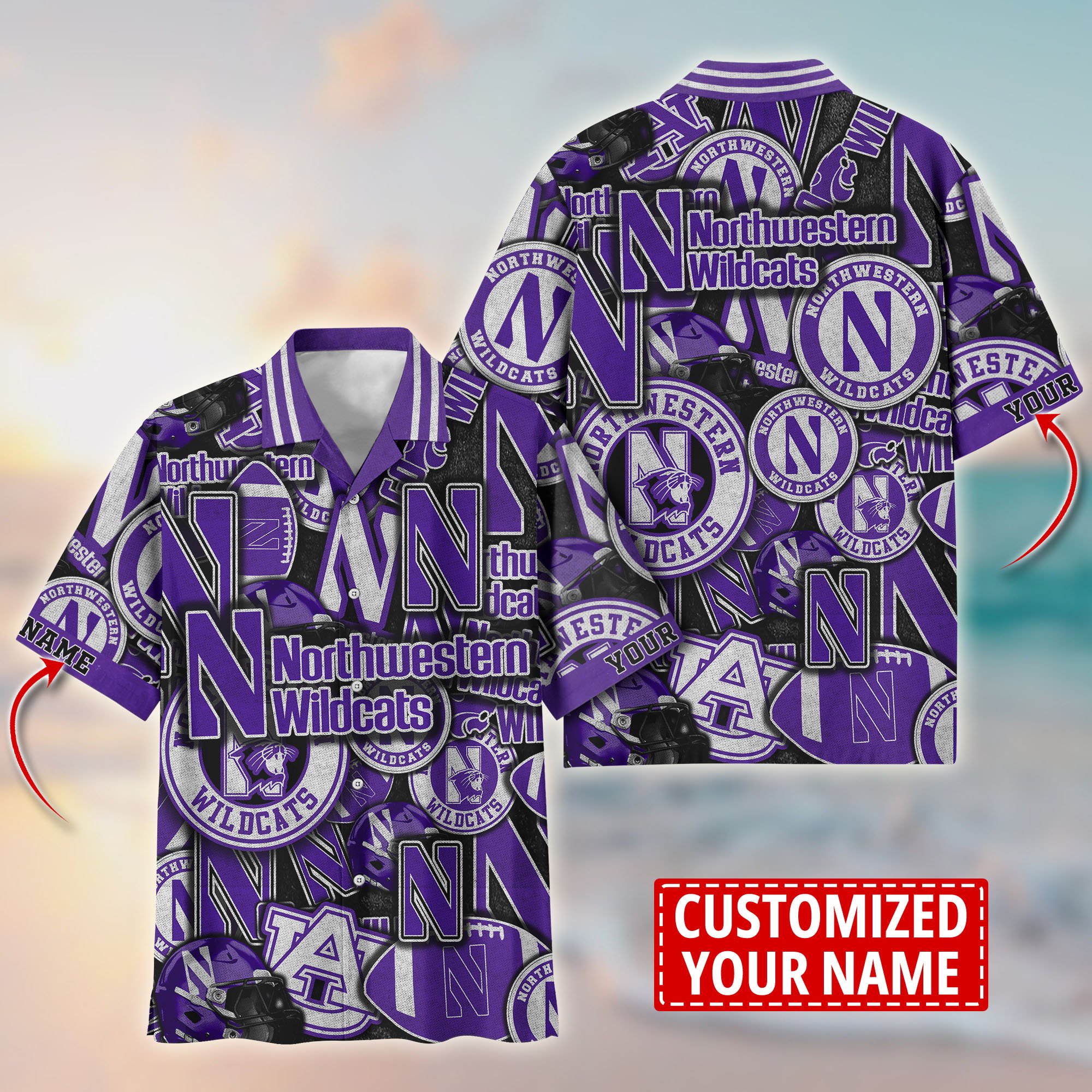 Northwestern Wildcats Customize Flower Hawaii Shirt For Fans, Summer Football Shirts TT58600