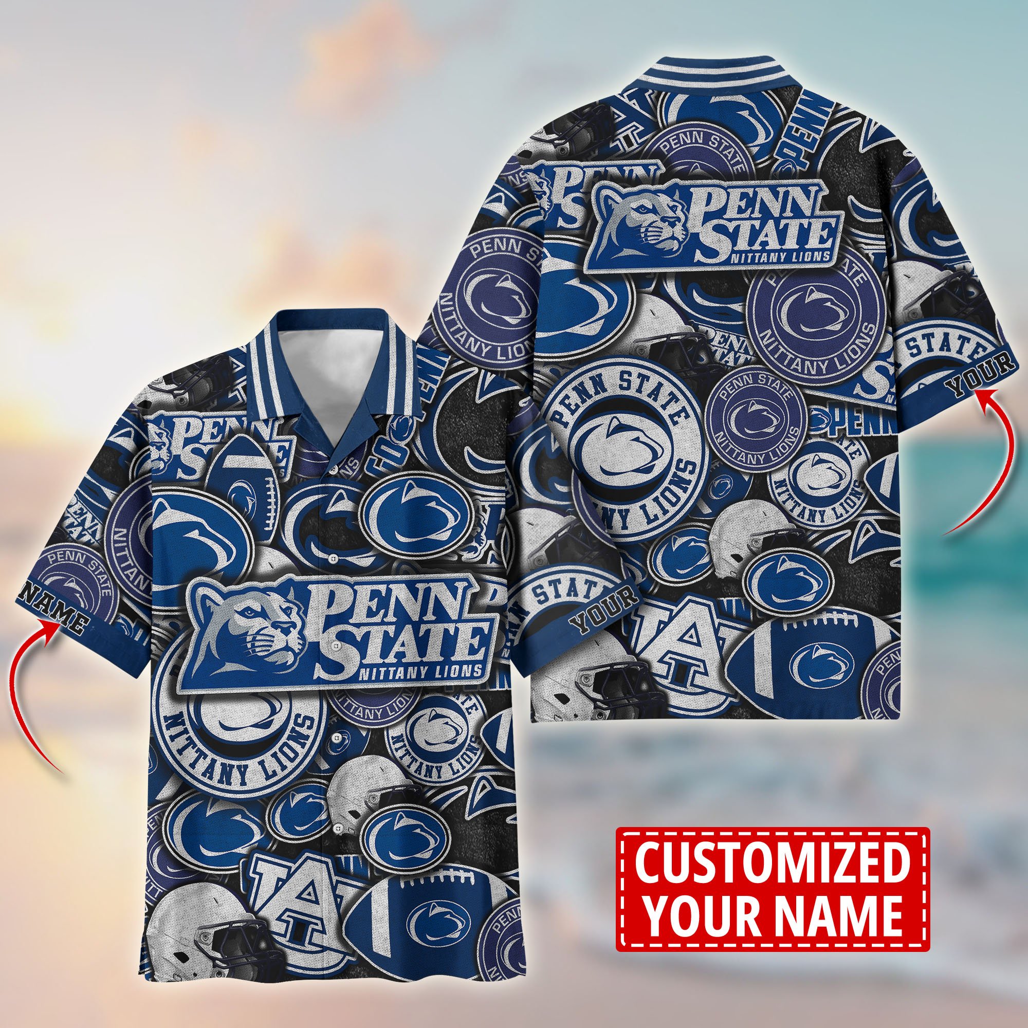 Penn State Nittany Lions Customize Flower Hawaii Shirt For Fans, Summer Football Shirts TT58600