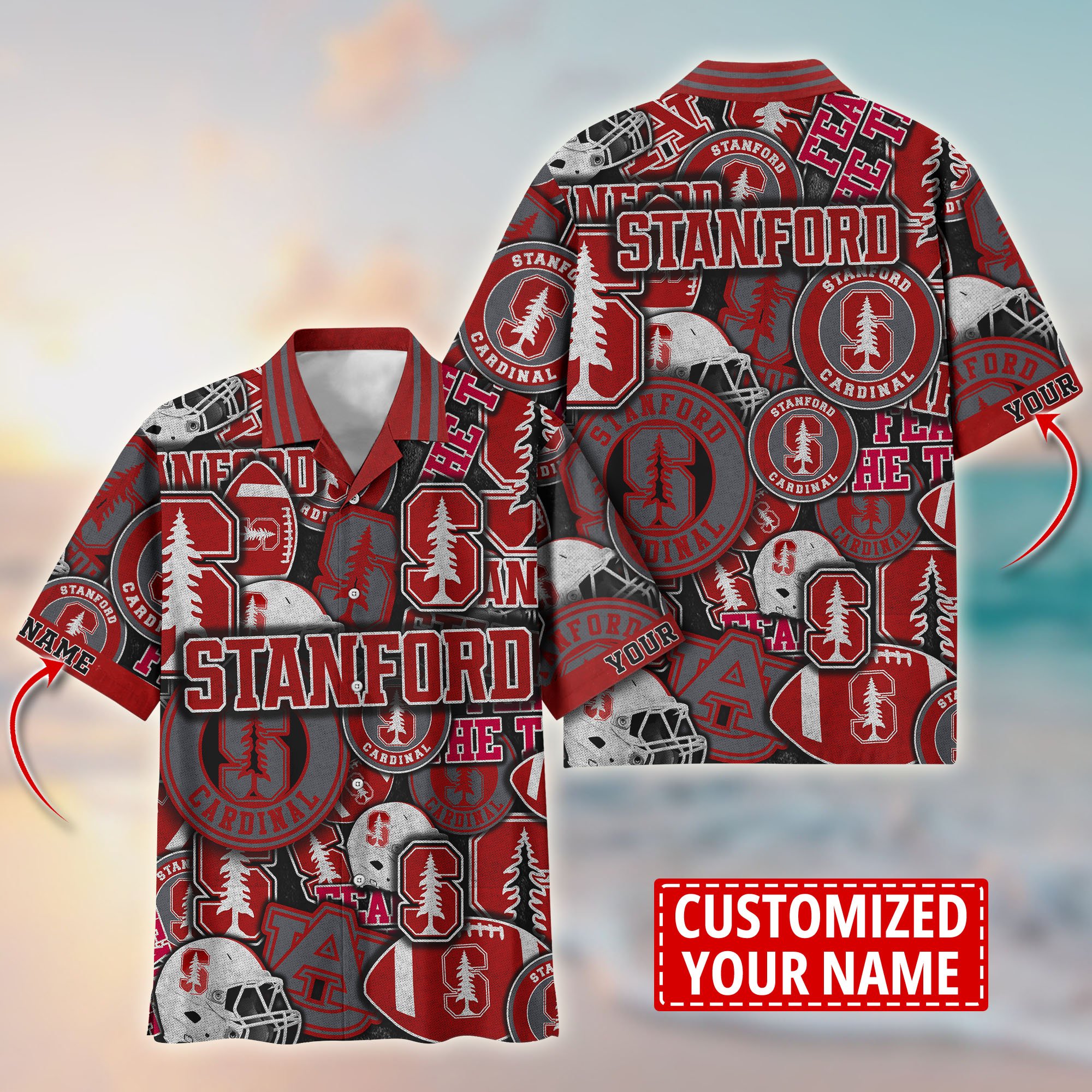 Stanford Cardinal Customize Flower Hawaii Shirt For Fans, Summer Football Shirts TT58600