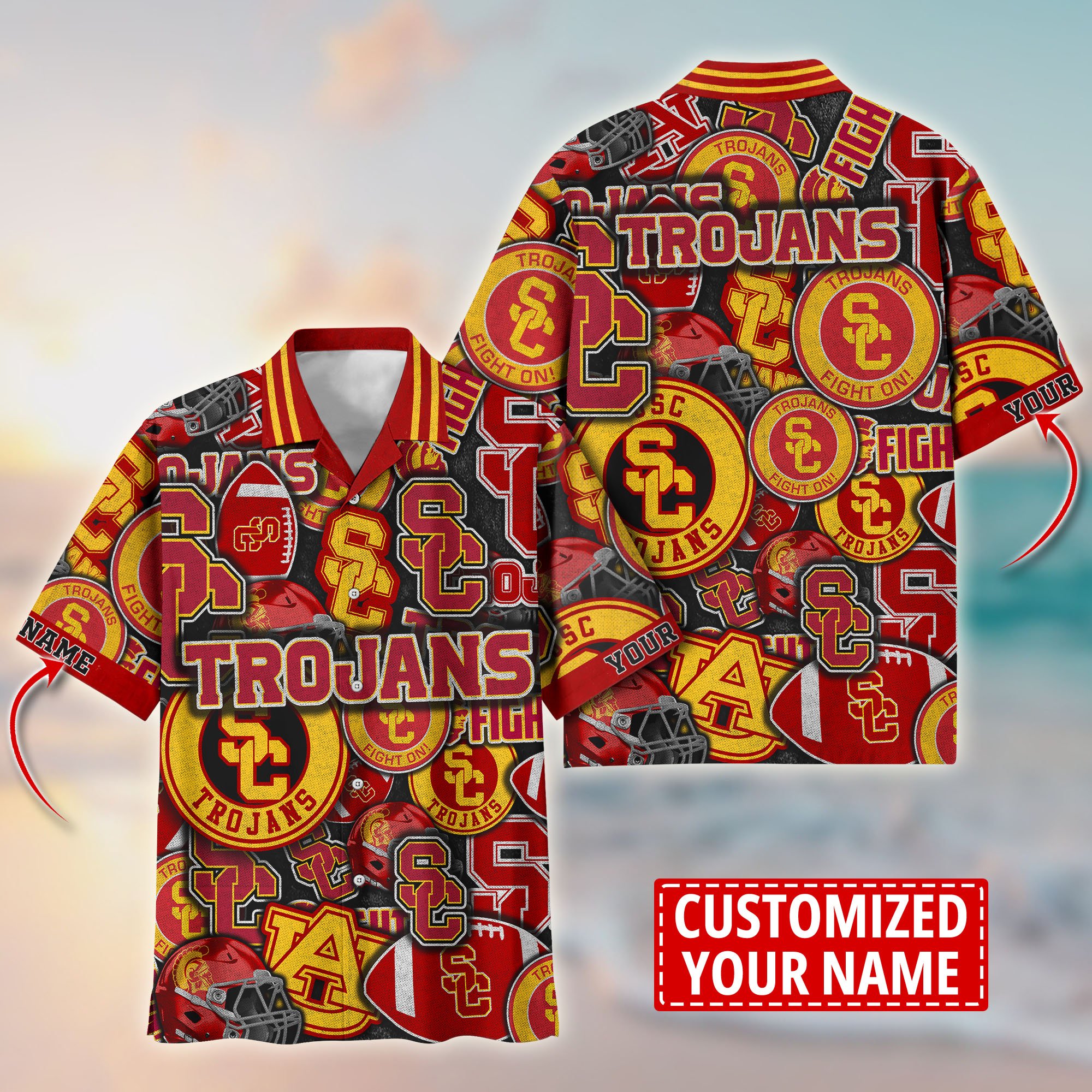 USC Trojans Customize Flower Hawaii Shirt For Fans, Summer Football Shirts TT58600