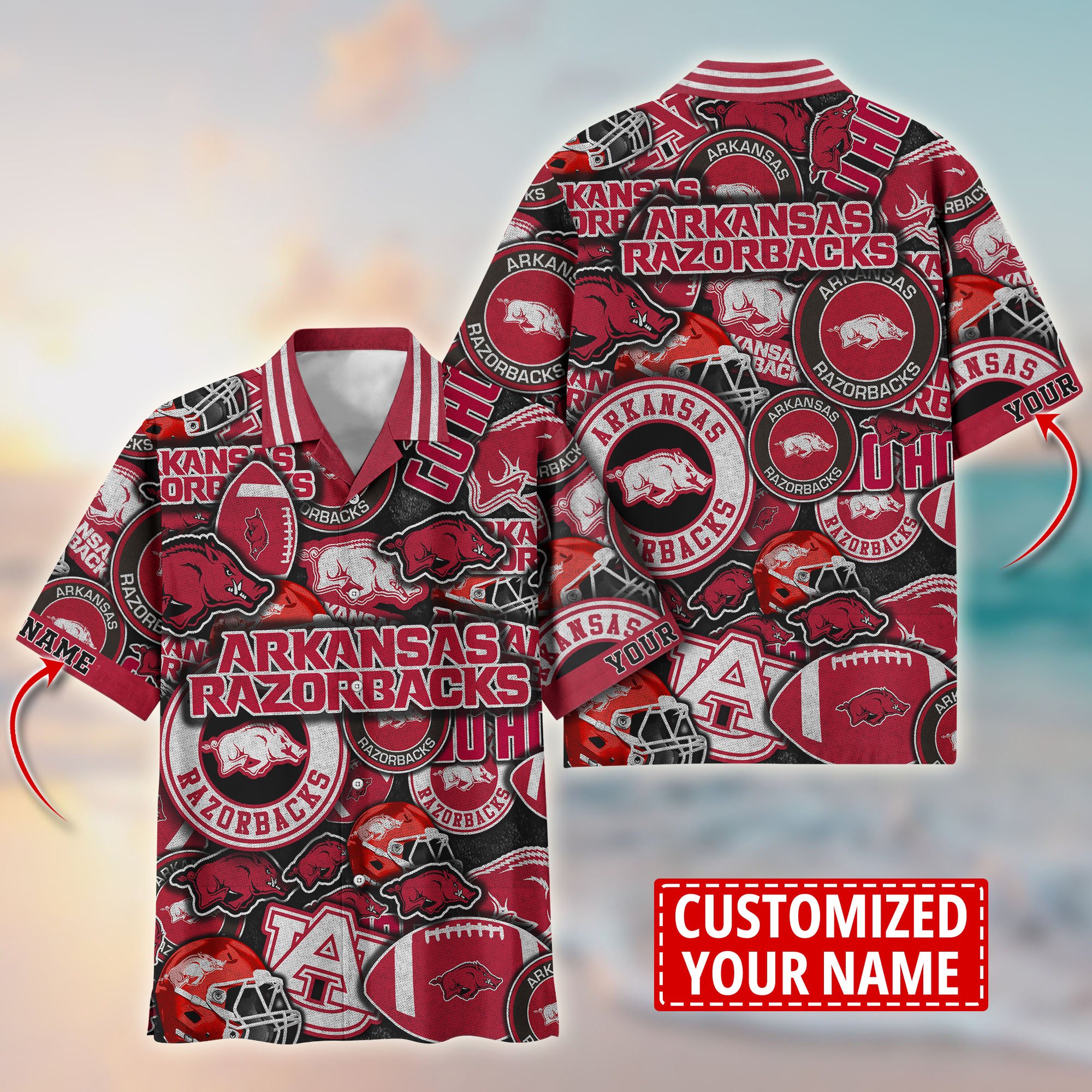 Arkansas Razorbacks Customize Flower Hawaii Shirt For Fans, Summer Football Shirts TT58600