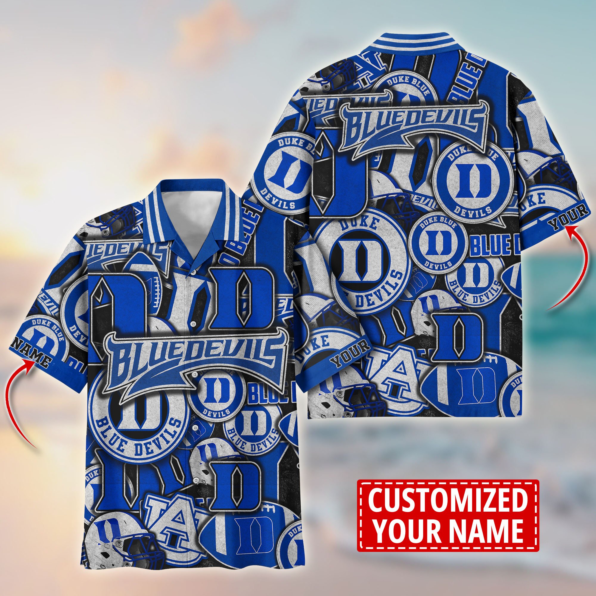 Duke Blue Devils Customize Flower Hawaii Shirt For Fans, Summer Football Shirts TT58600