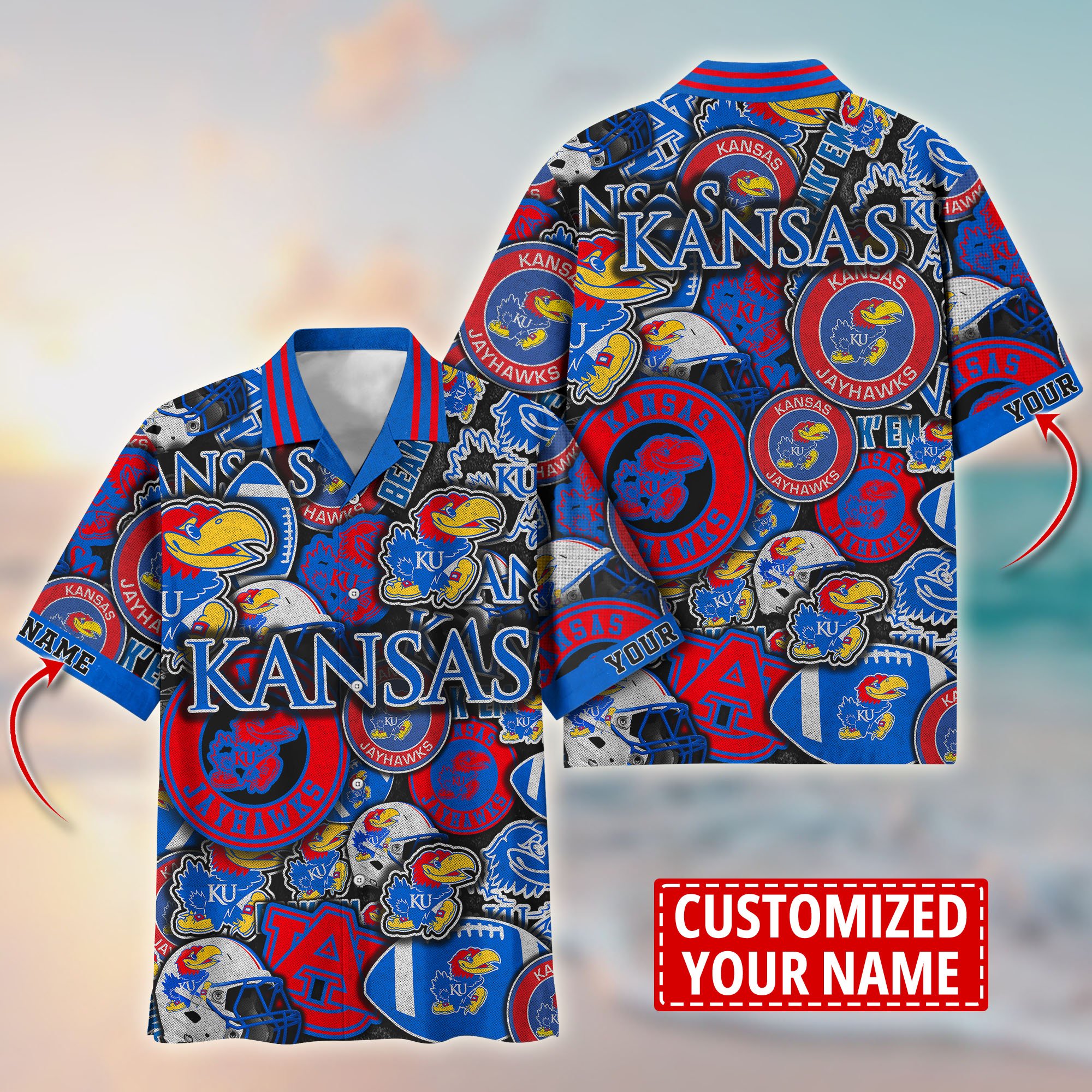 Kansas Jayhawks Customize Flower Hawaii Shirt For Fans, Summer Football Shirts TT58600