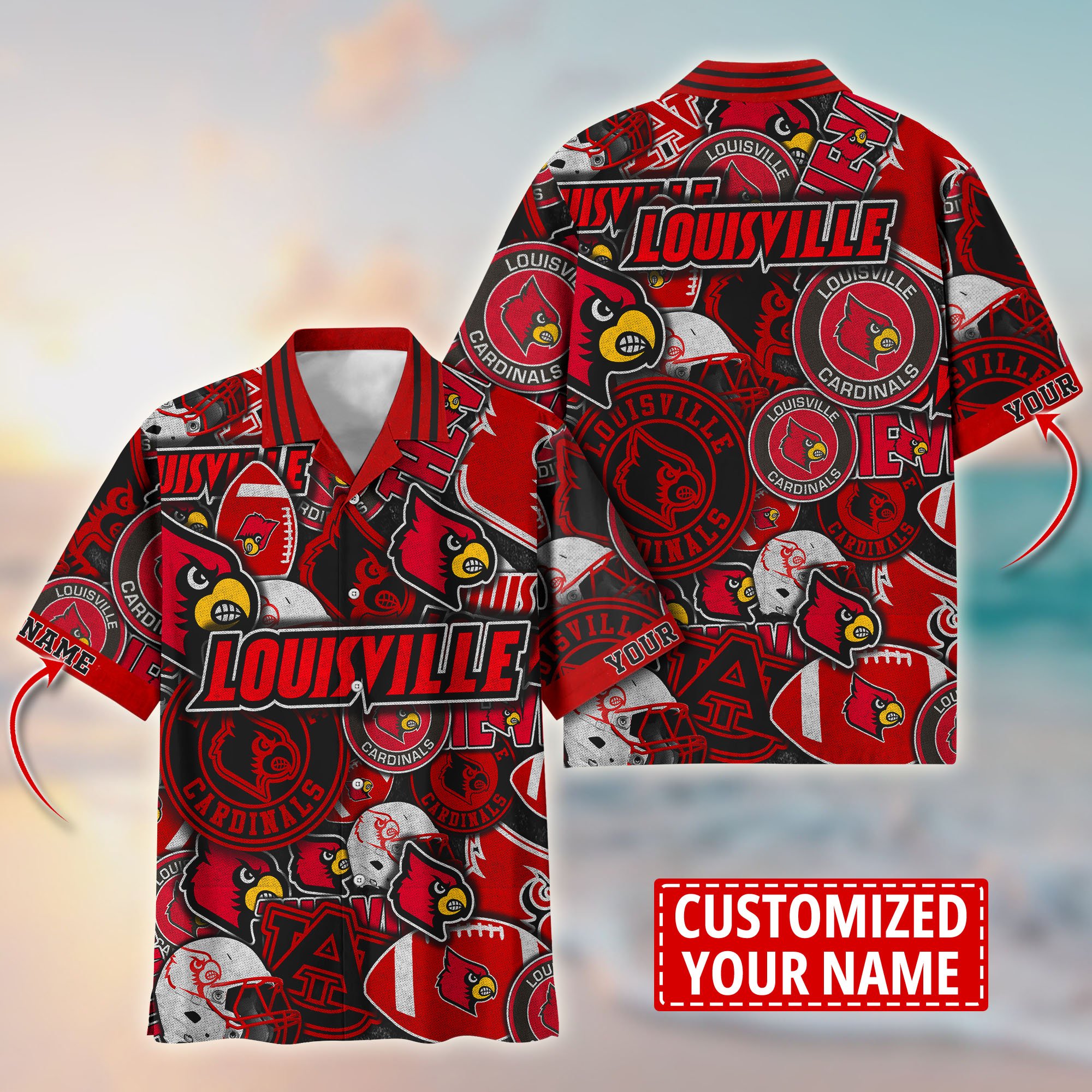 Louisville Cardinals Customize Flower Hawaii Shirt For Fans, Summer Football Shirts TT58600