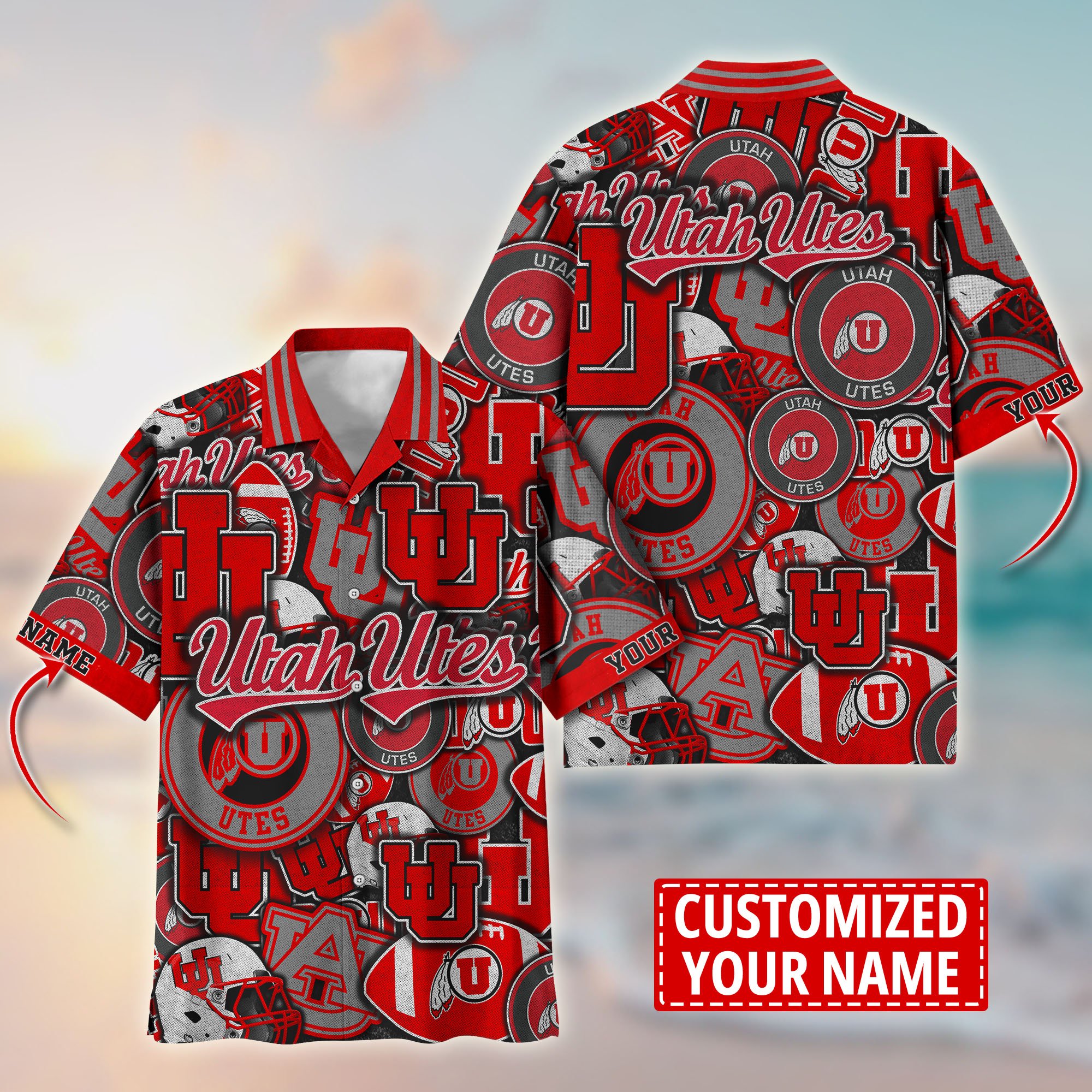 Utah Utes Customize Flower Hawaii Shirt For Fans, Summer Football Shirts TT58600