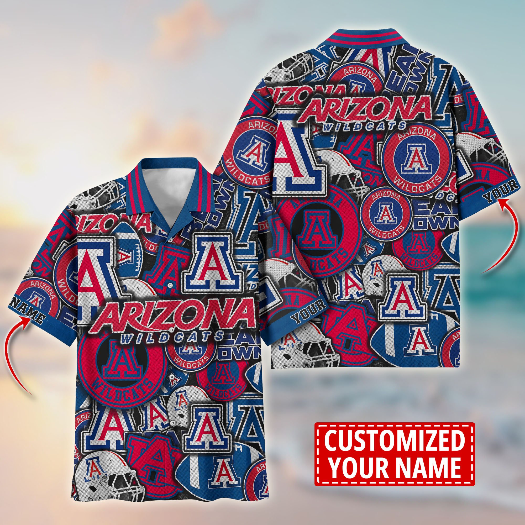 Arizona Wildcats Customize Flower Hawaii Shirt For Fans, Summer Football Shirts TT58600