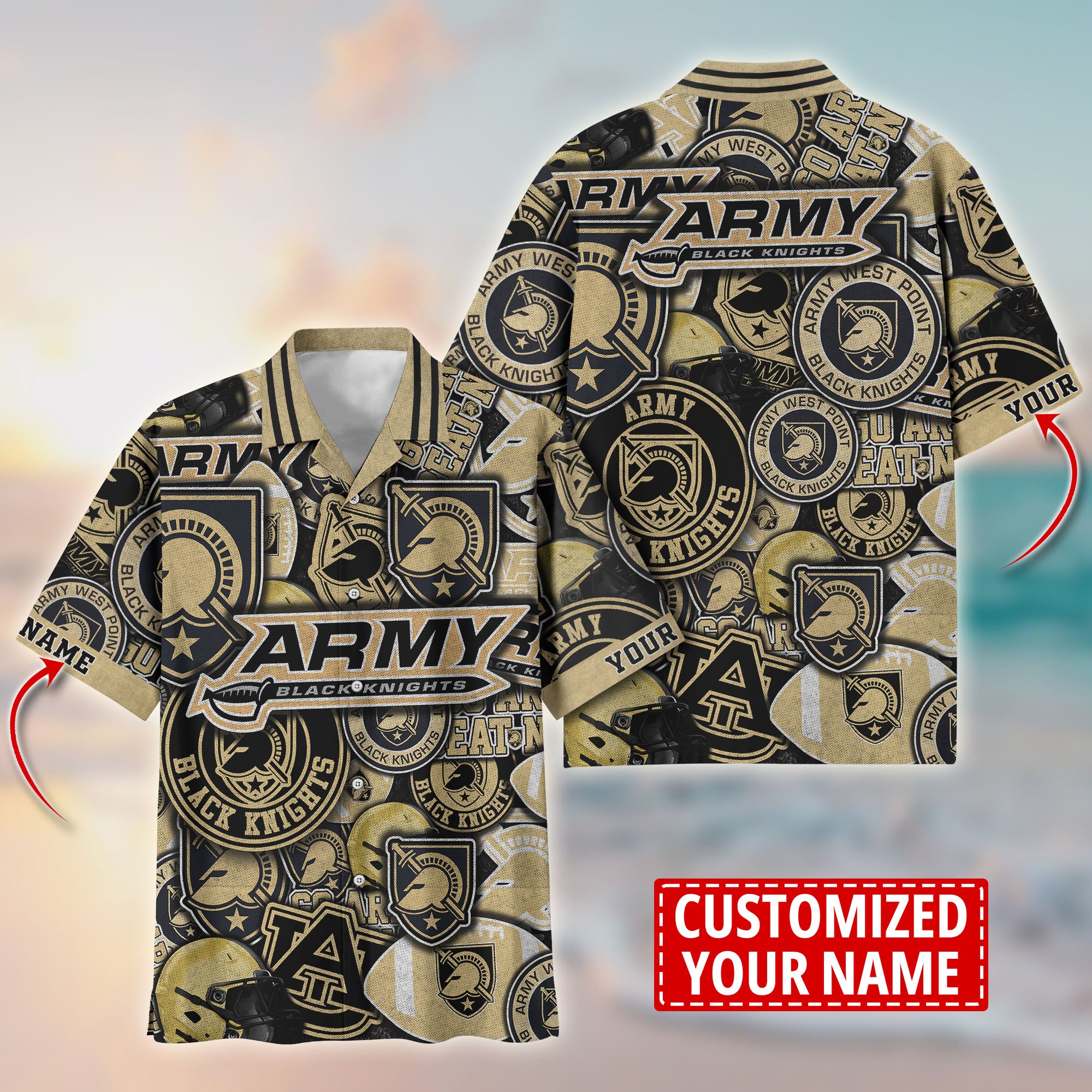 Army Black Knights Customize Flower Hawaii Shirt For Fans, Summer Football Shirts TT58600