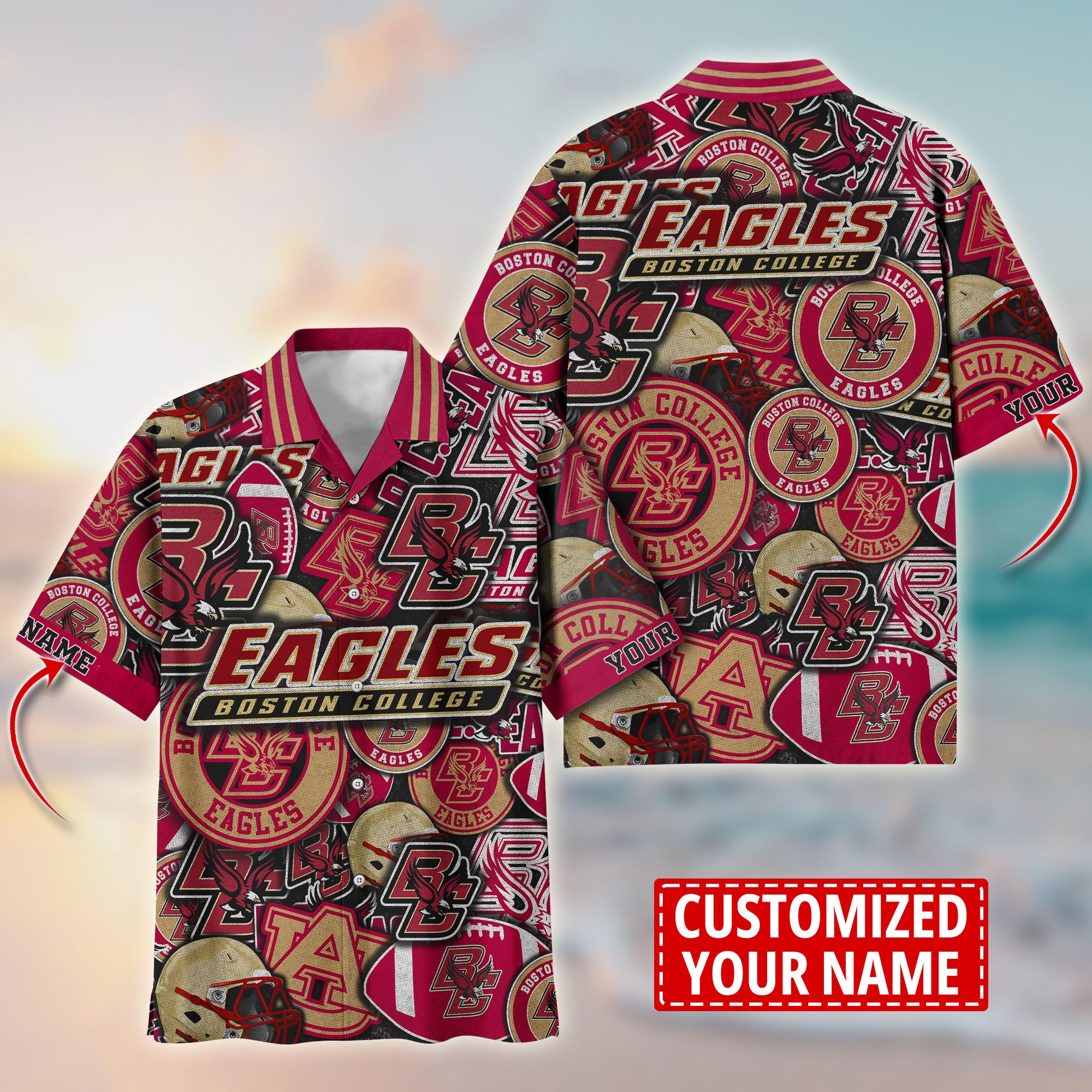 Boston College Eagles Customize Flower Hawaii Shirt For Fans, Summer Football Shirts TT58600