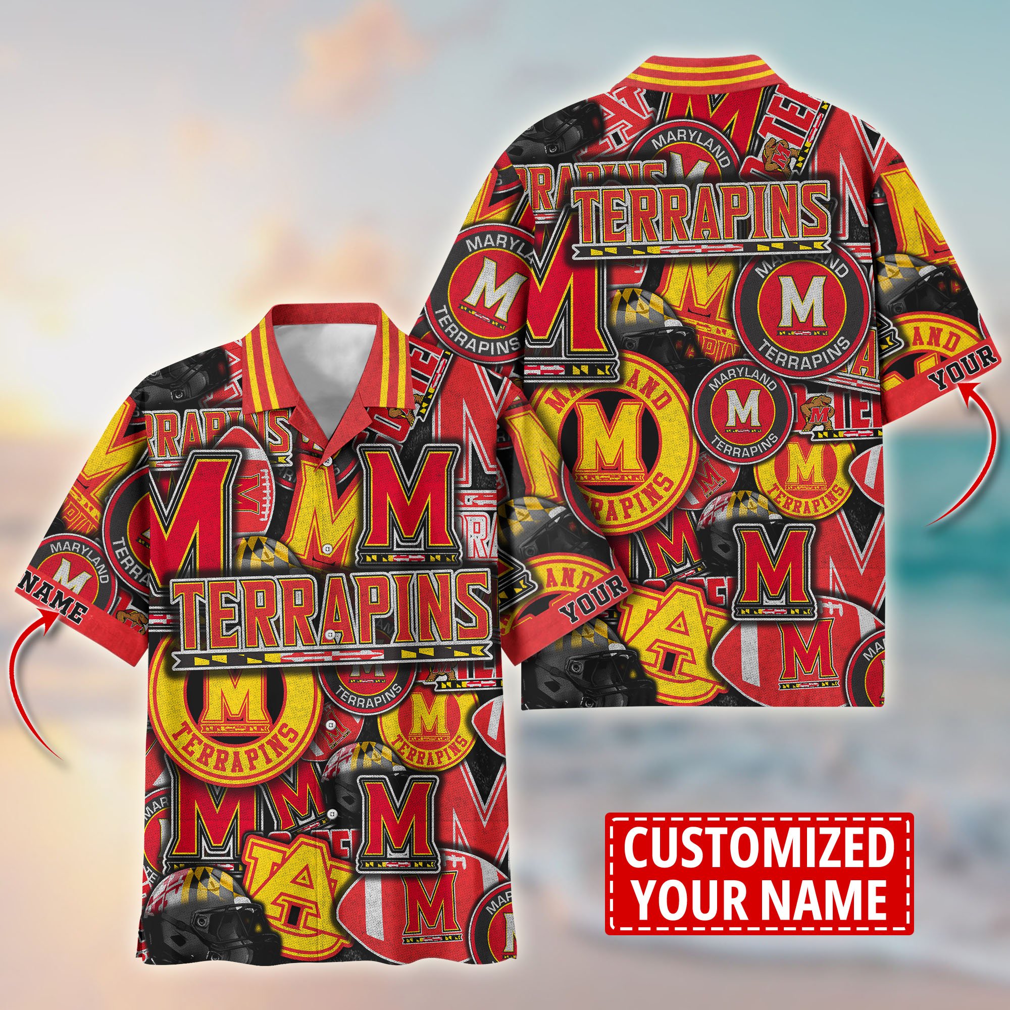 Maryland Terrapins Customize Flower Hawaii Shirt For Fans, Summer Football Shirts TT58600