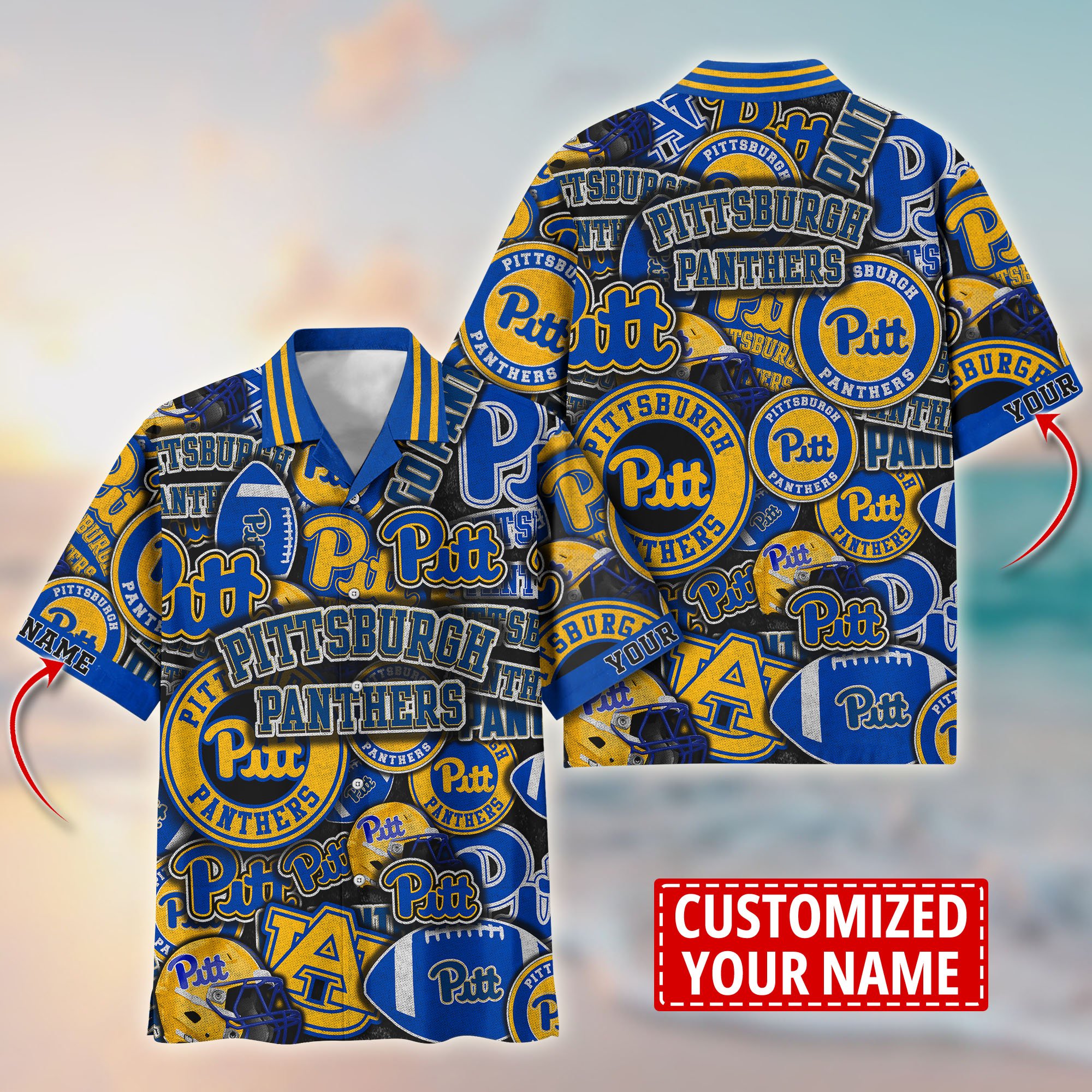 Pittsburgh Panthers Customize Flower Hawaii Shirt For Fans, Summer Football Shirts TT58600