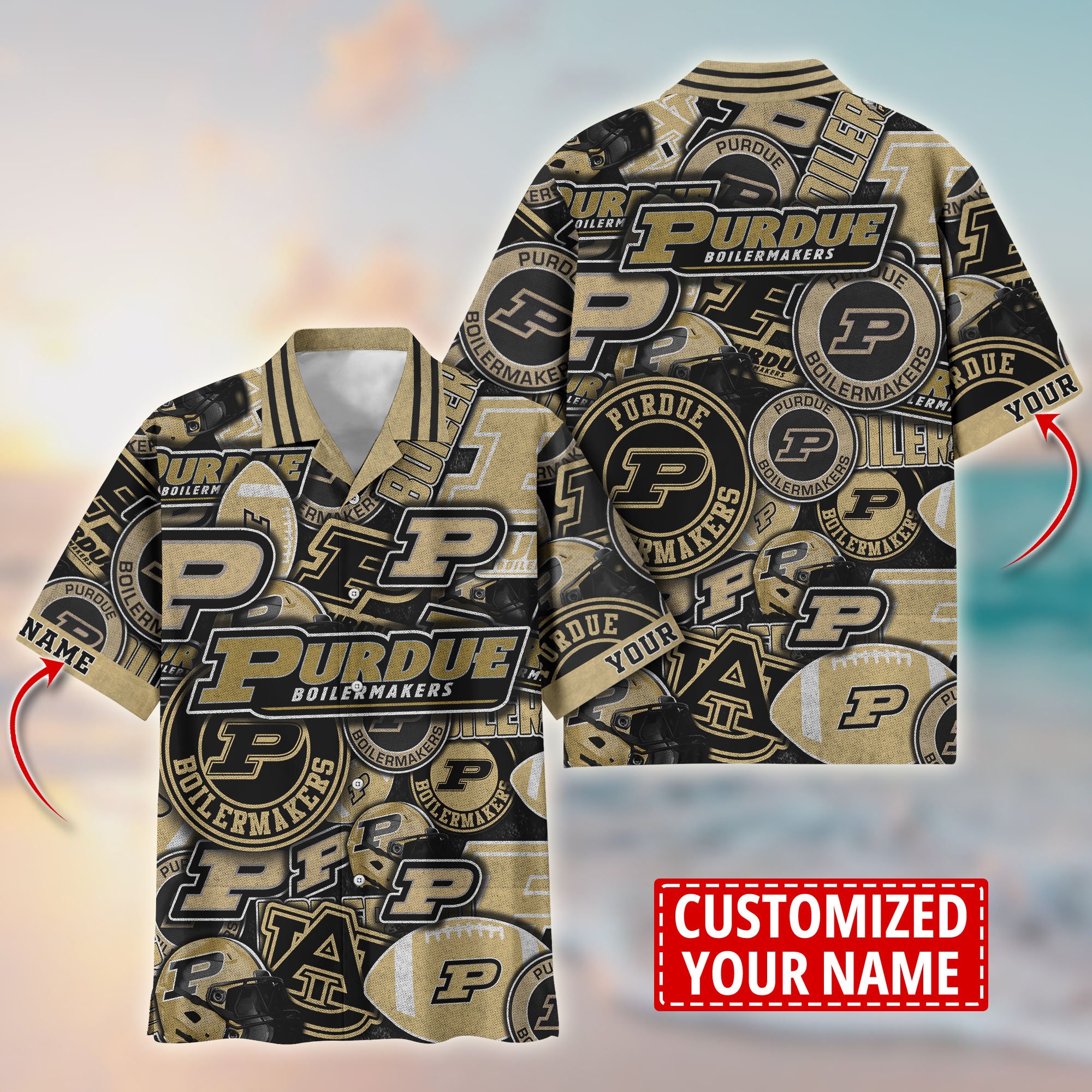 Purdue Boilermakers Customize Flower Hawaii Shirt For Fans, Summer Football Shirts TT58600