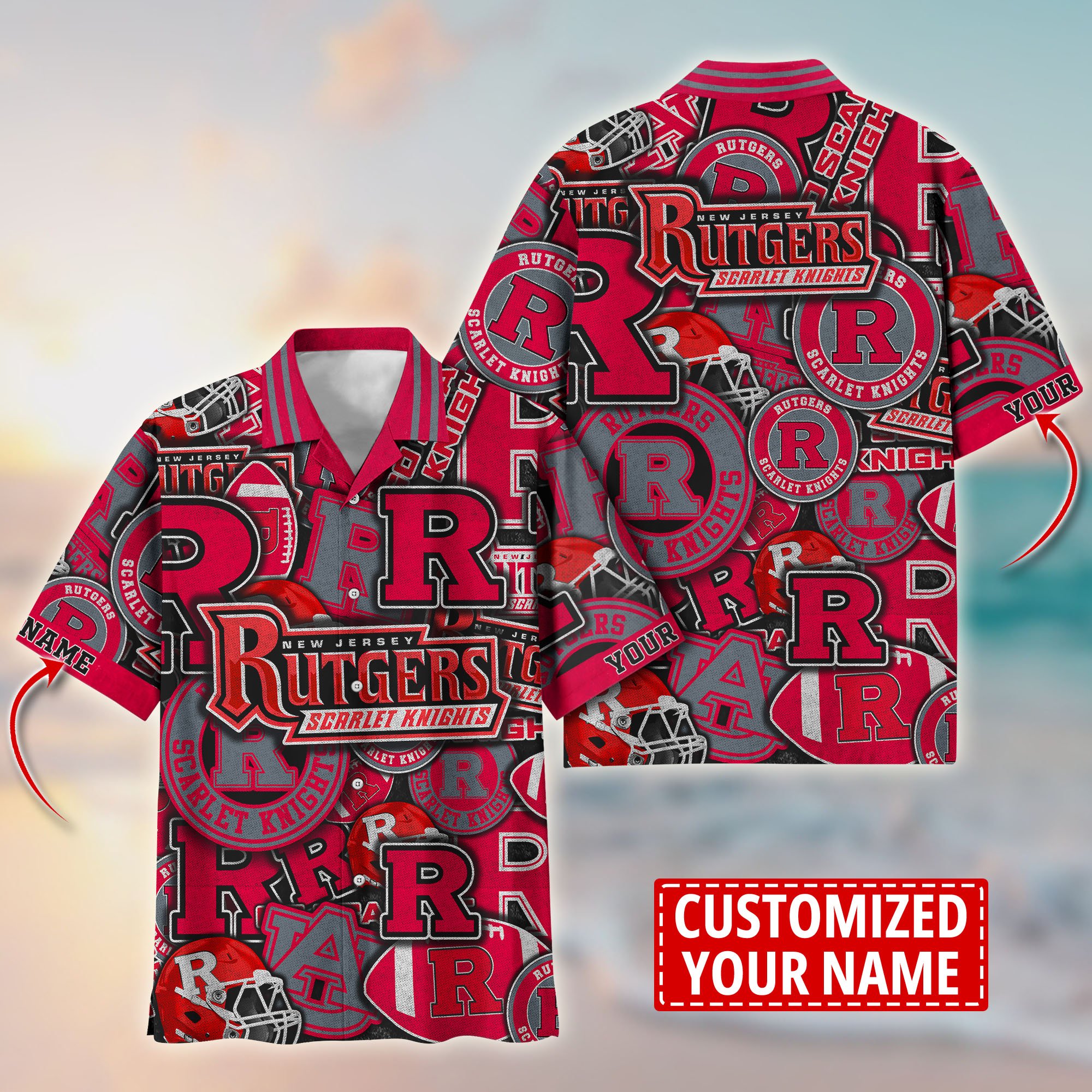 Rutgers Scarlet Knights Customize Flower Hawaii Shirt For Fans, Summer Football Shirts TT58600