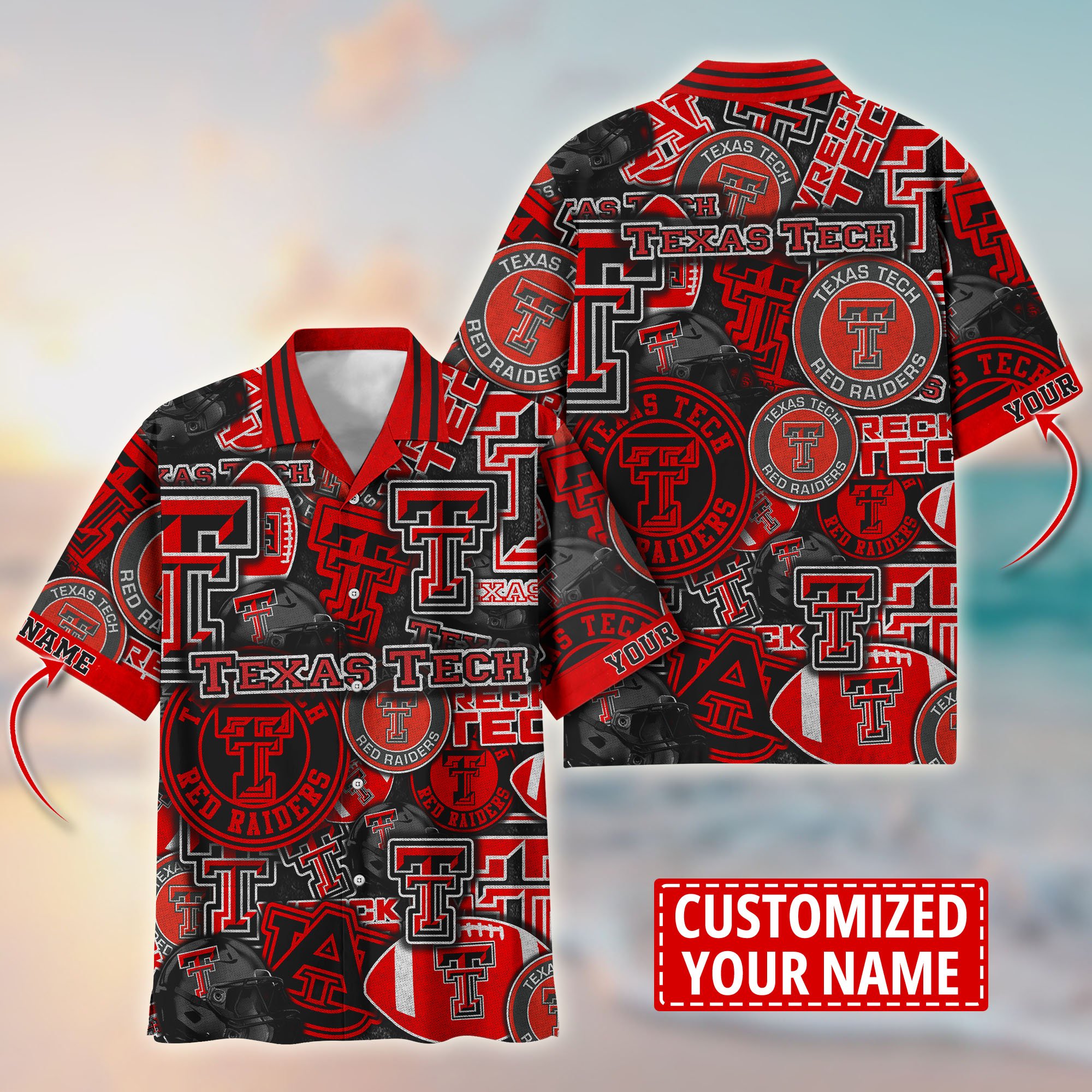 Texas Tech Red Raiders Customize Flower Hawaii Shirt For Fans, Summer Football Shirts TT58600