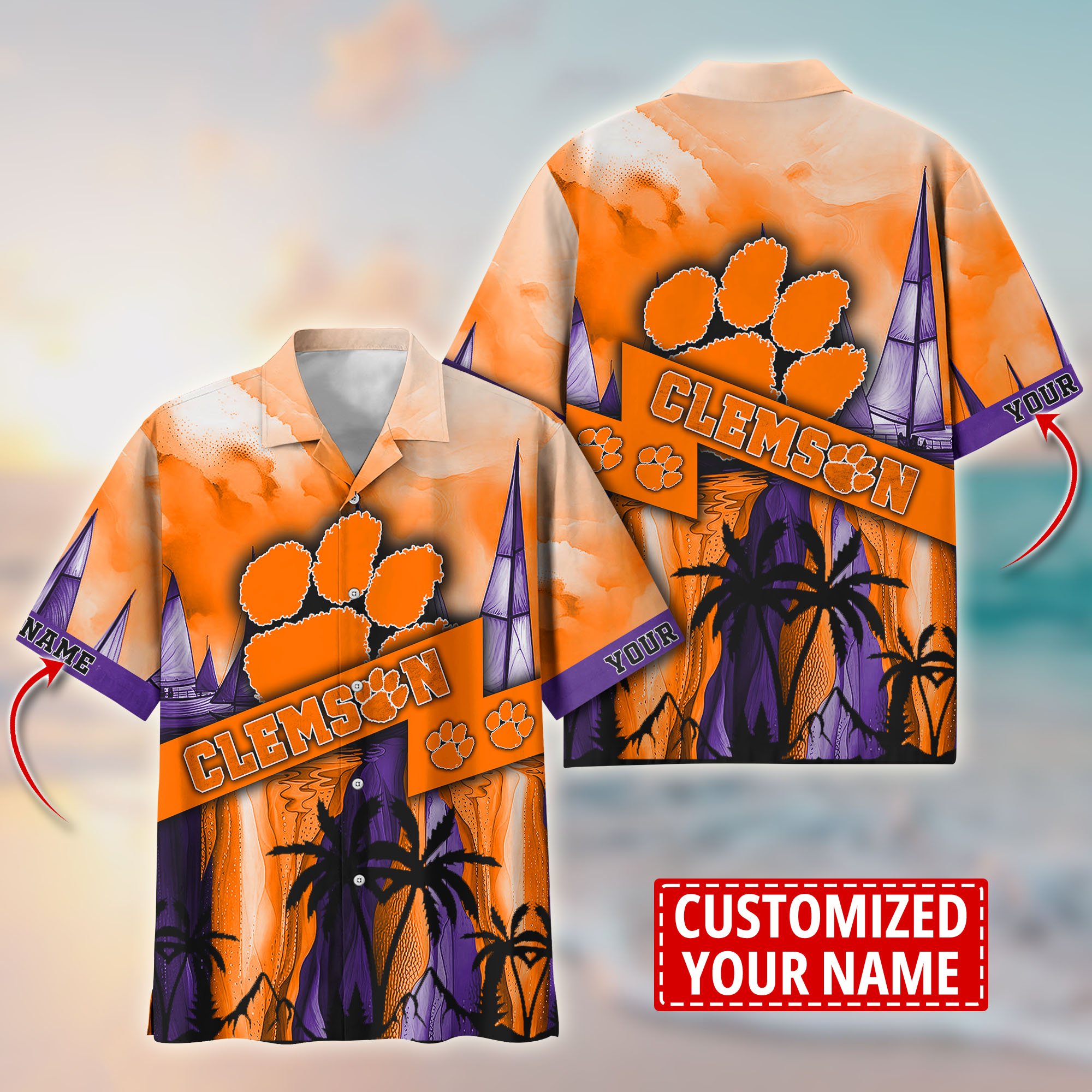 Clemson Tigers Aloha Shirt Trending Summer. Custom Summer Football Shirts T58603