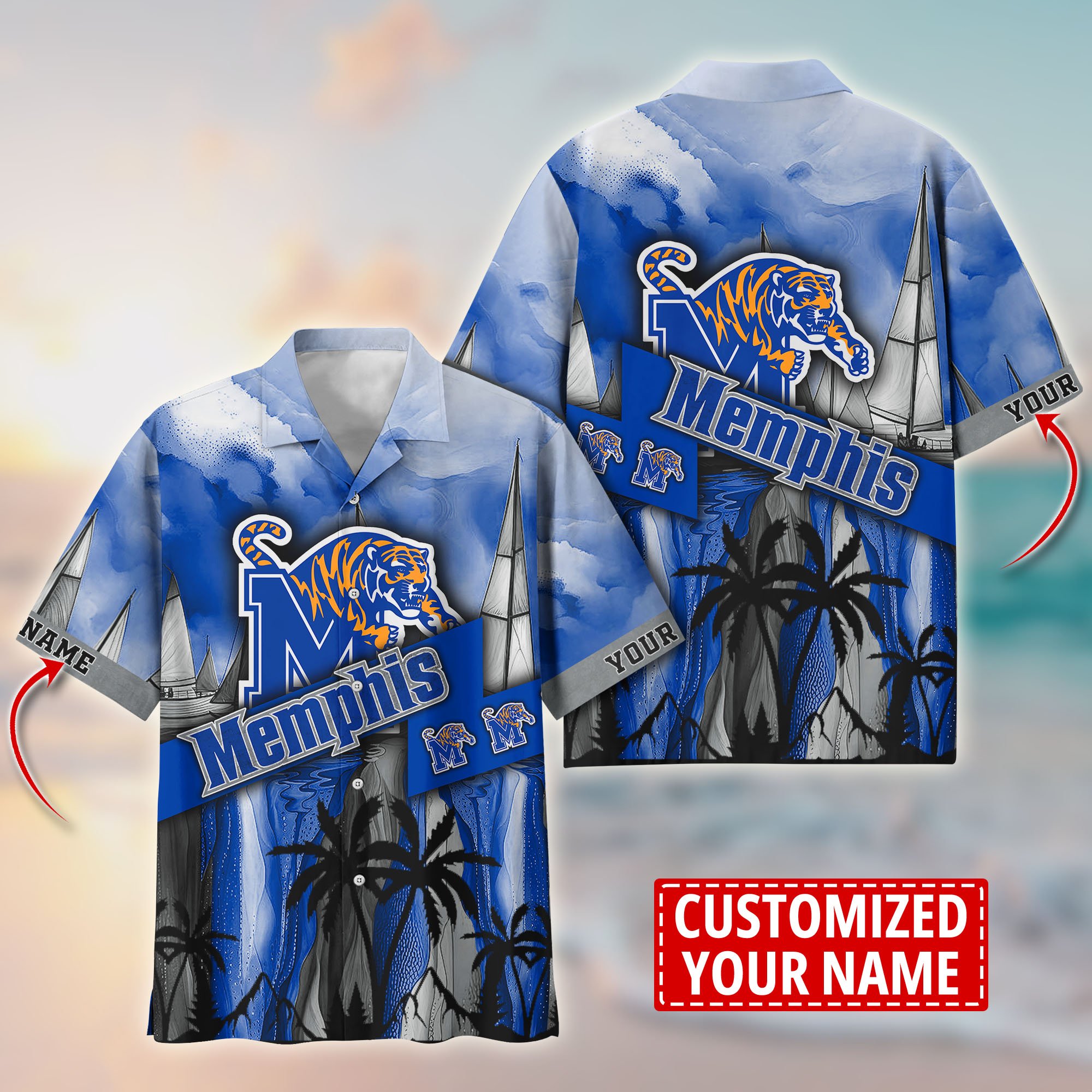 Memphis Tigers Aloha Shirt Trending Summer. Custom Summer Football Shirts T58603