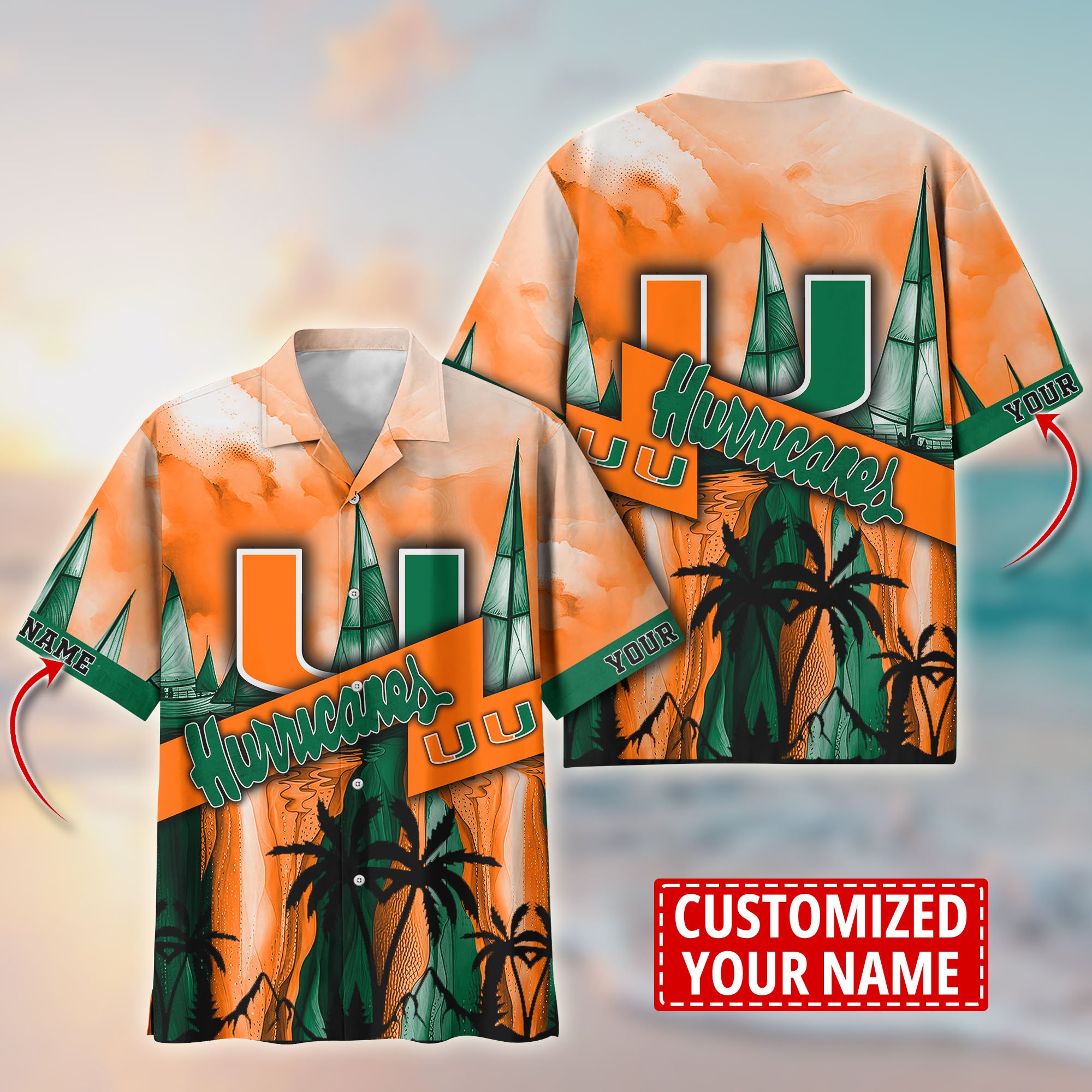 Miami Hurricanes Aloha Shirt Trending Summer. Custom Summer Football Shirts T58603