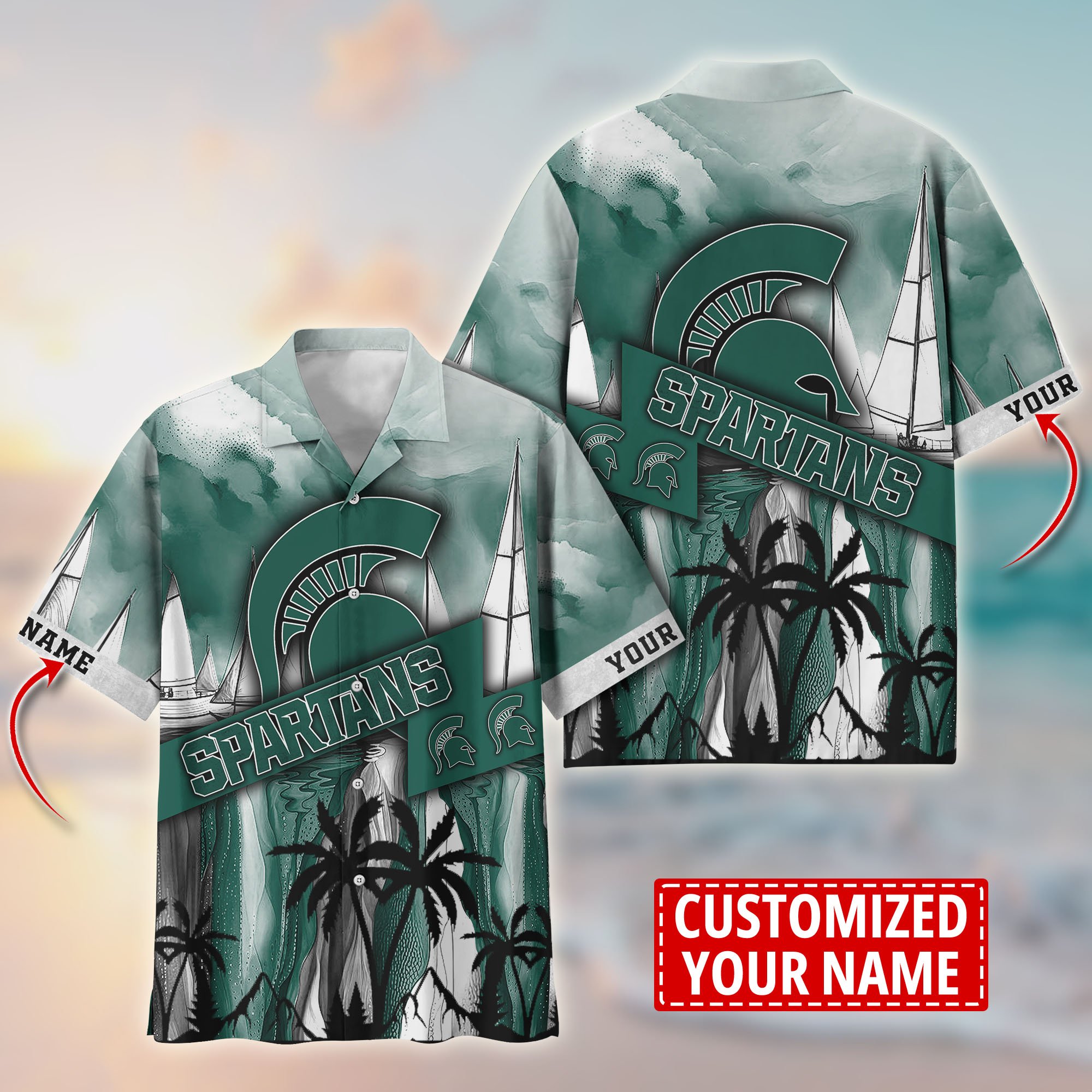 Michigan State Spartans Aloha Shirt Trending Summer. Custom Summer Football Shirts T58603