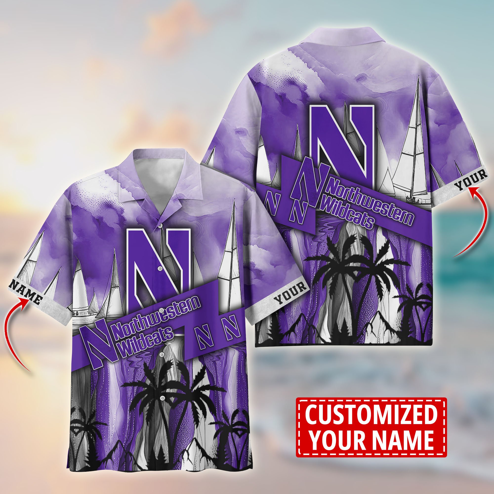 Northwestern Wildcats Aloha Shirt Trending Summer. Custom Summer Football Shirts T58603