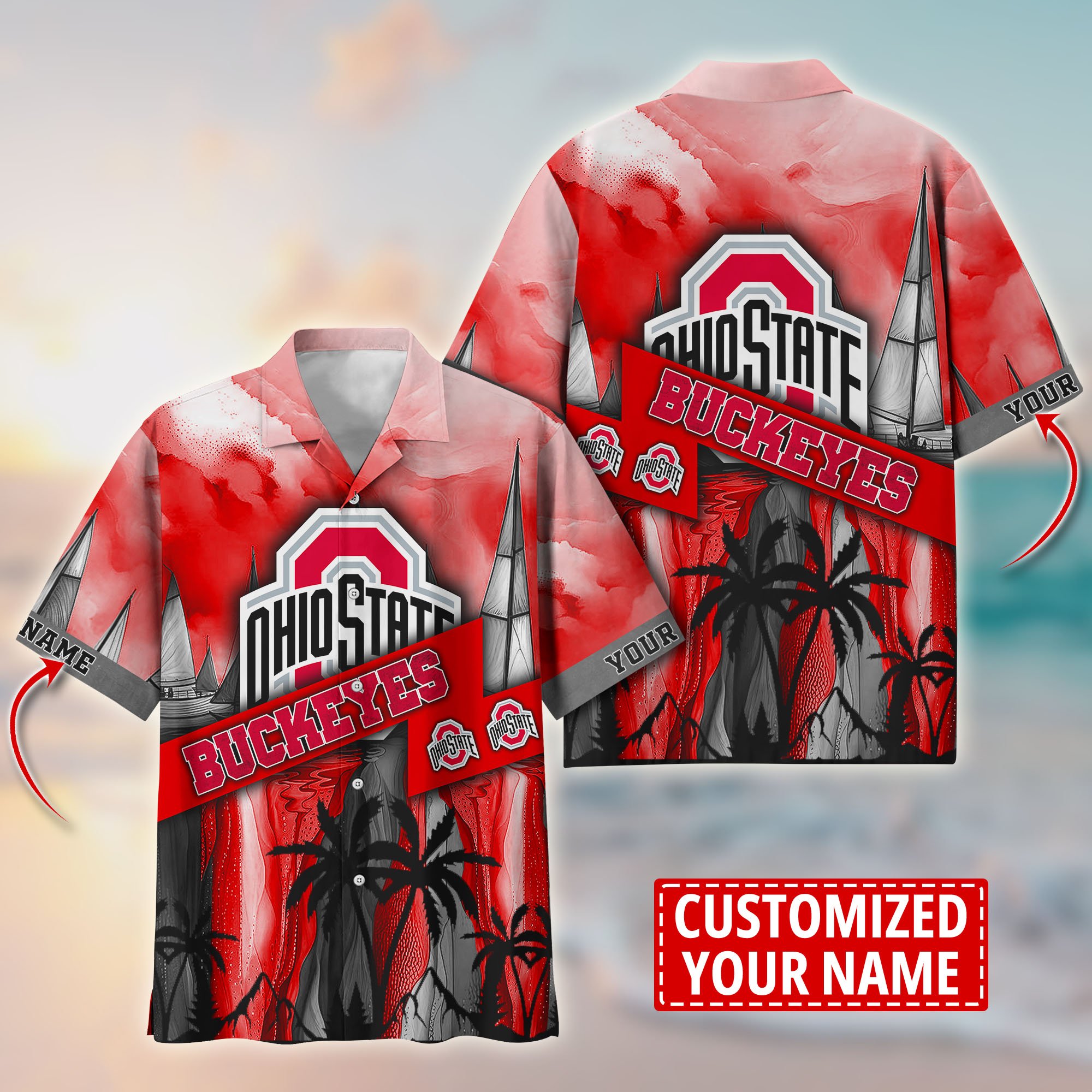 Ohio State Buckeyes Aloha Shirt Trending Summer. Custom Summer Football Shirts T58603