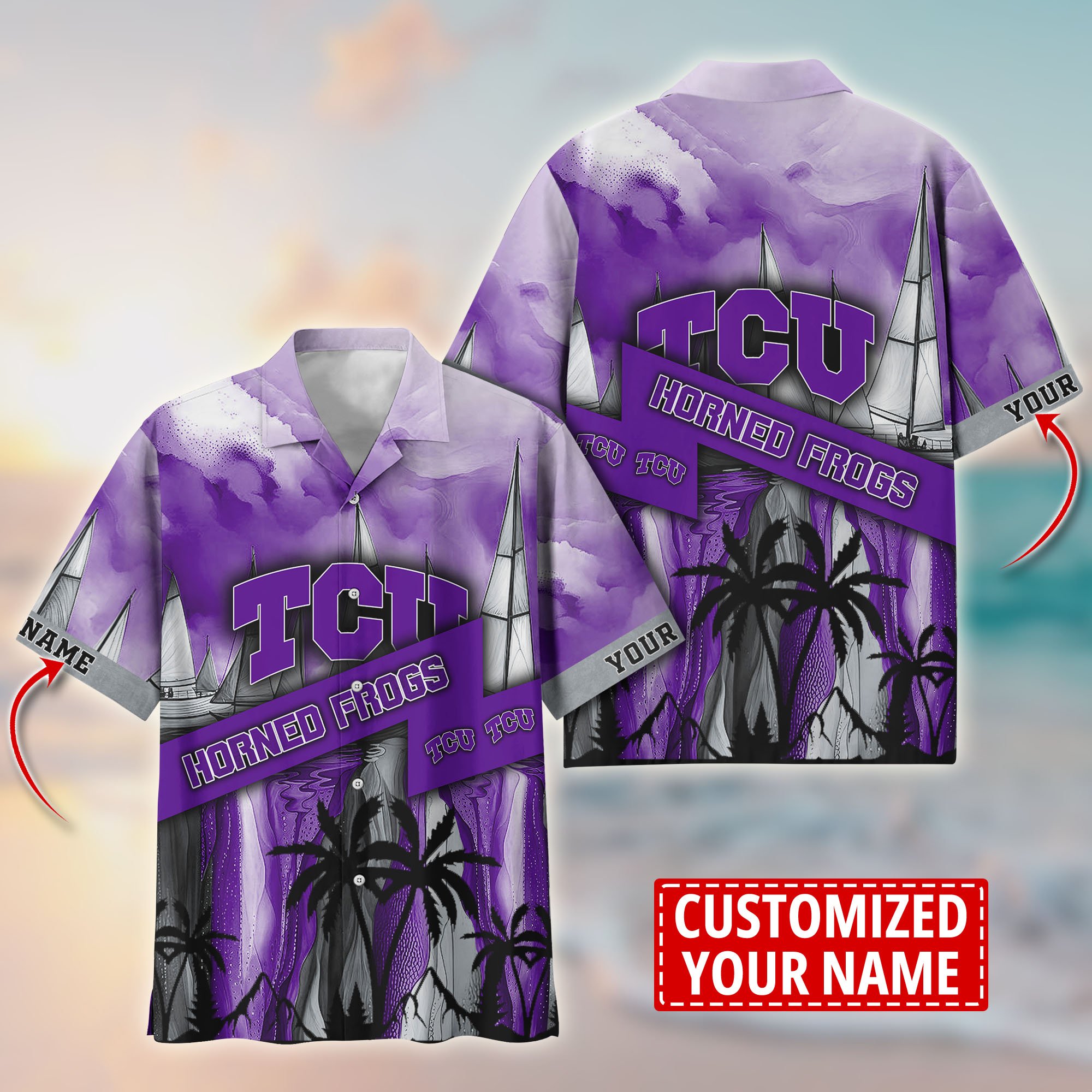 TCU Horned Frogs Aloha Shirt Trending Summer. Custom Summer Football Shirts T58603