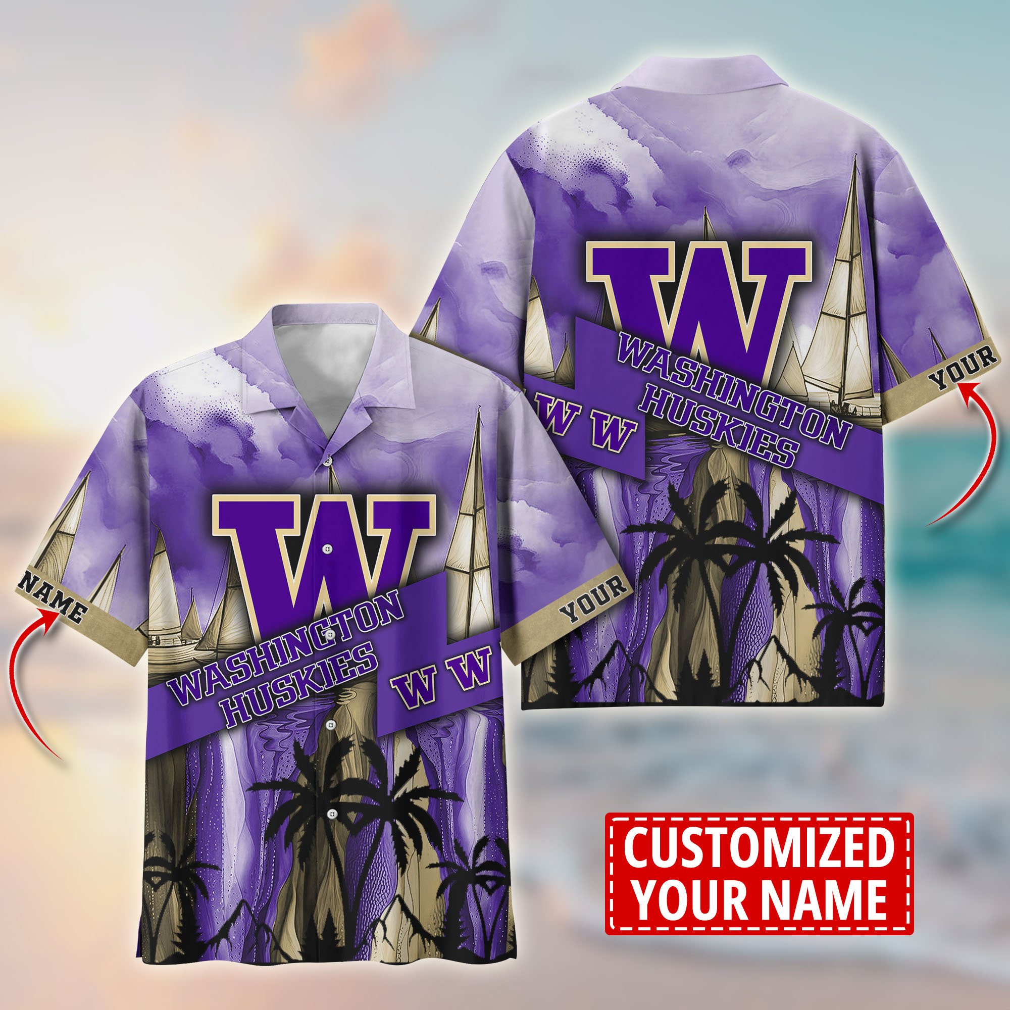 Washington Huskies Aloha Shirt Trending Summer. Custom Summer Football Shirts T58603