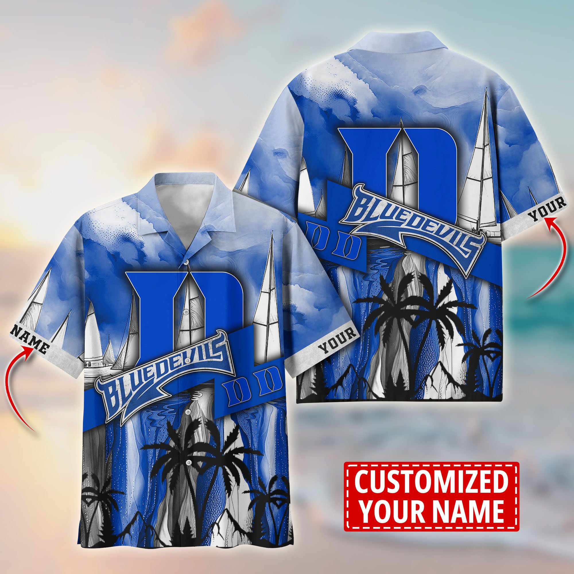 Duke Blue Devils Aloha Shirt Trending Summer. Custom Summer Football Shirts T58603