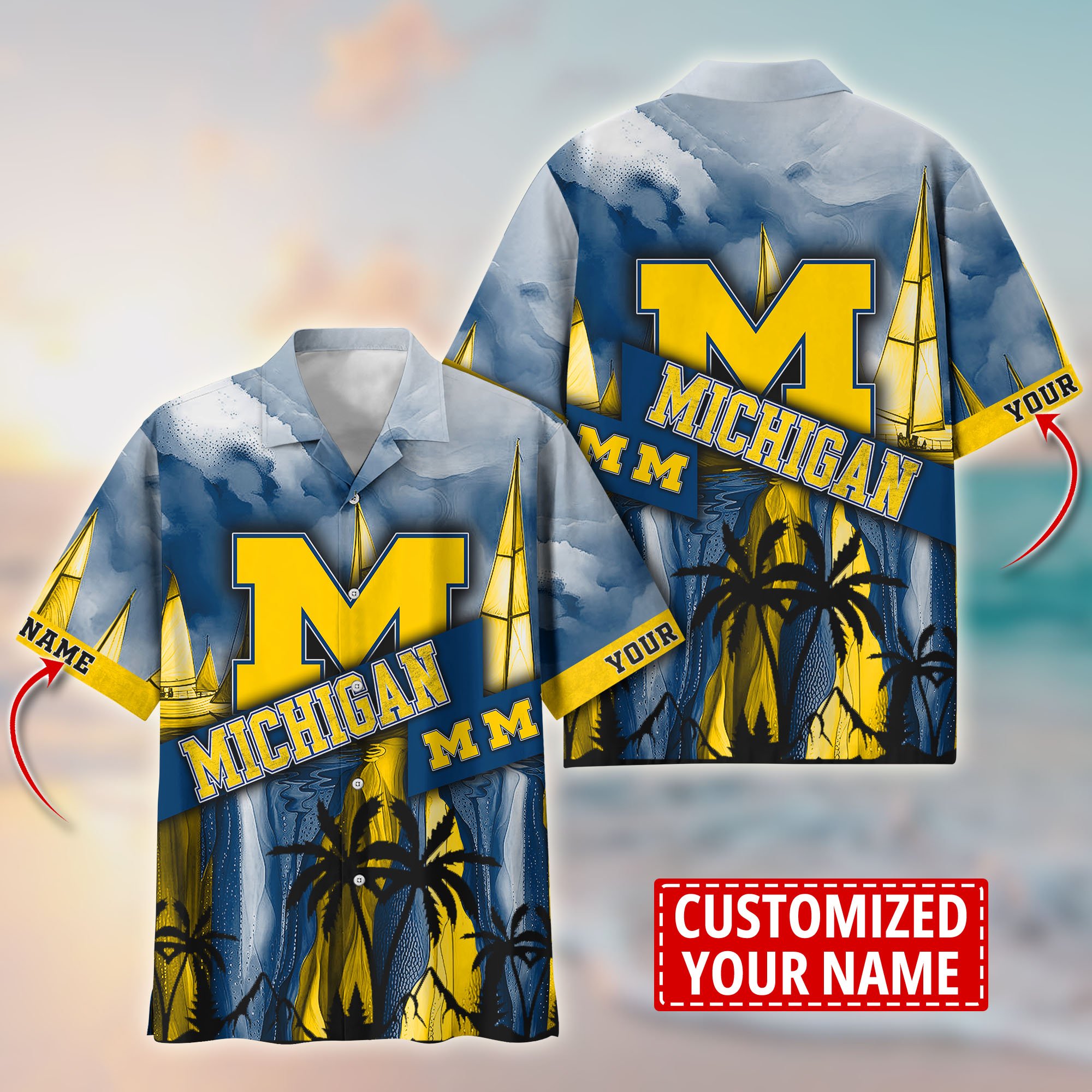 Michigan Wolverines Aloha Shirt Trending Summer. Custom Summer Football Shirts T58603