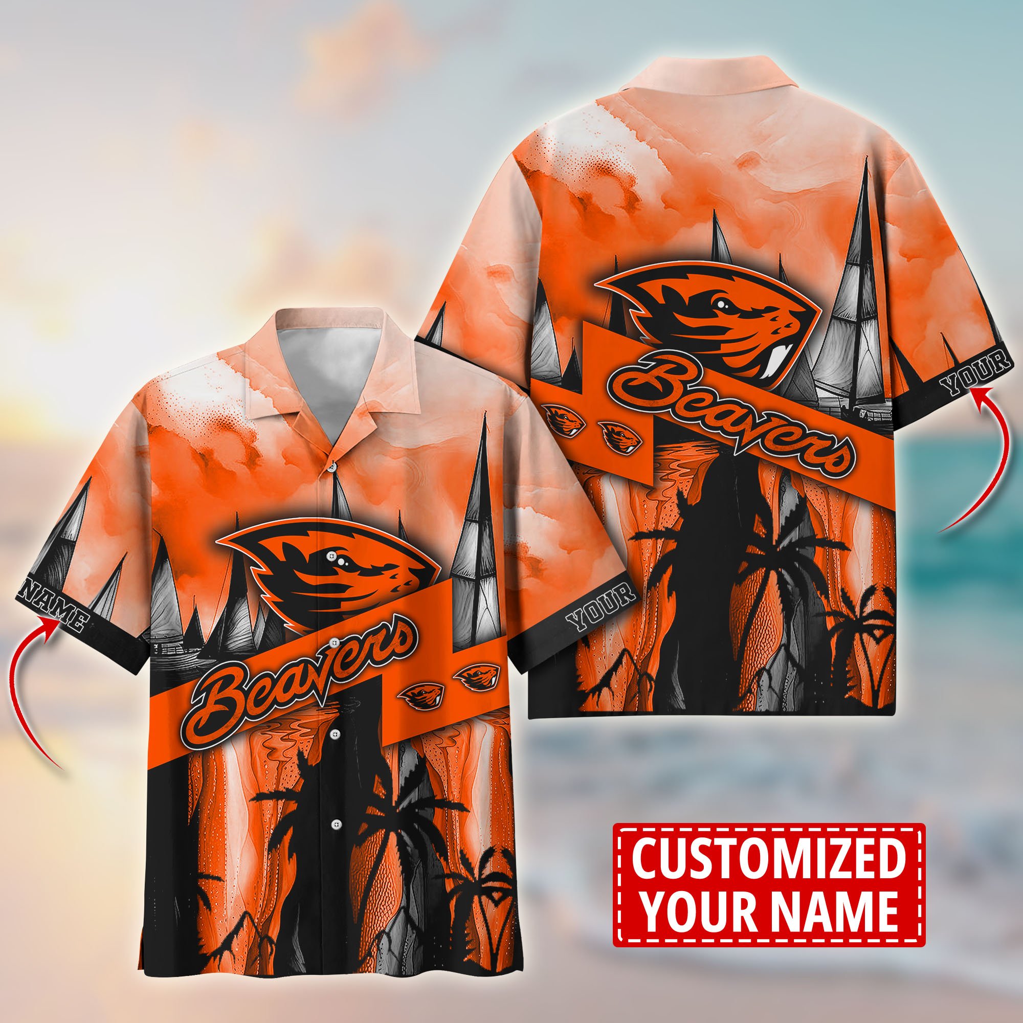 Oregon State Beavers Aloha Shirt Trending Summer. Custom Summer Football Shirts T58603