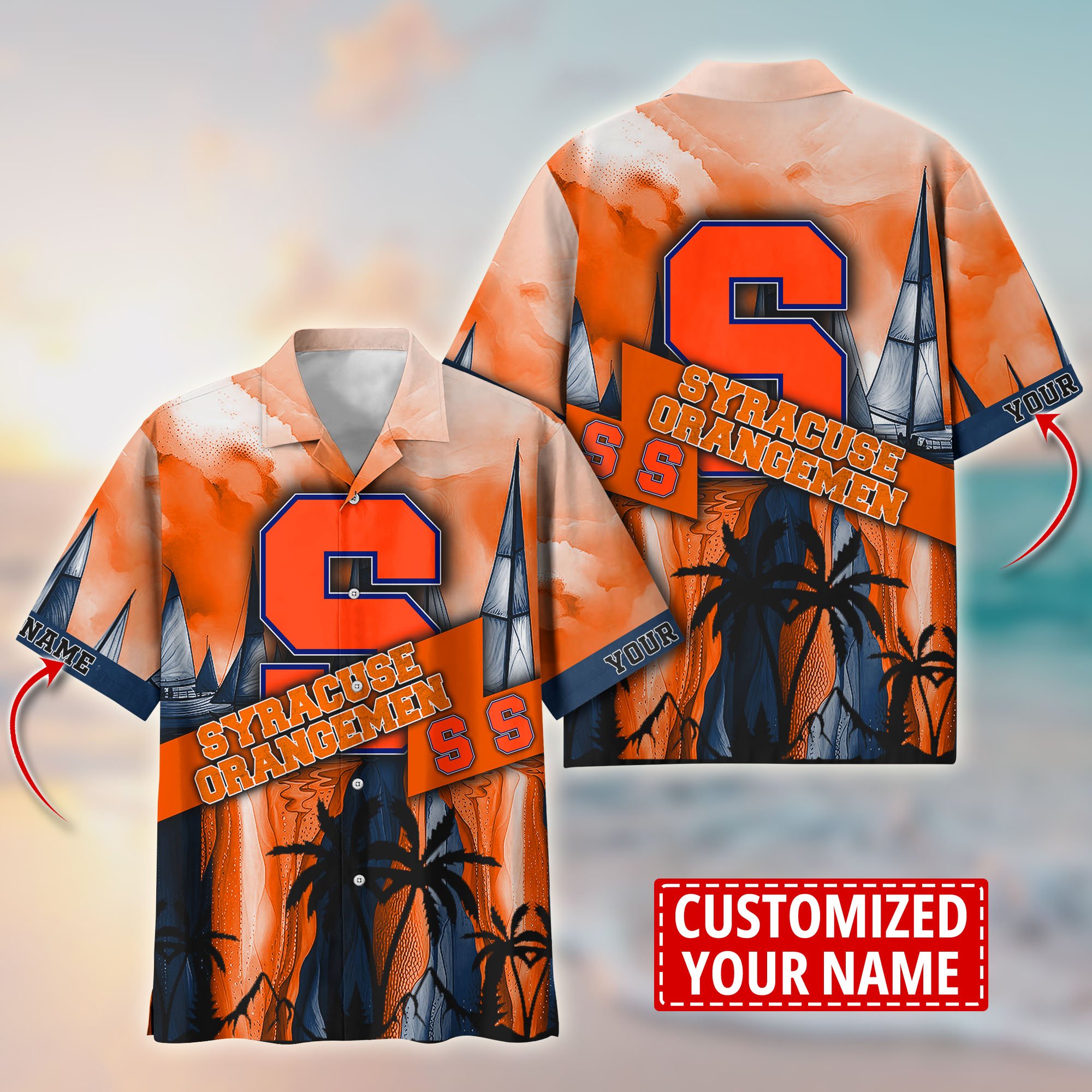 Syracuse Orange Aloha Shirt Trending Summer. Custom Summer Football Shirts T58603