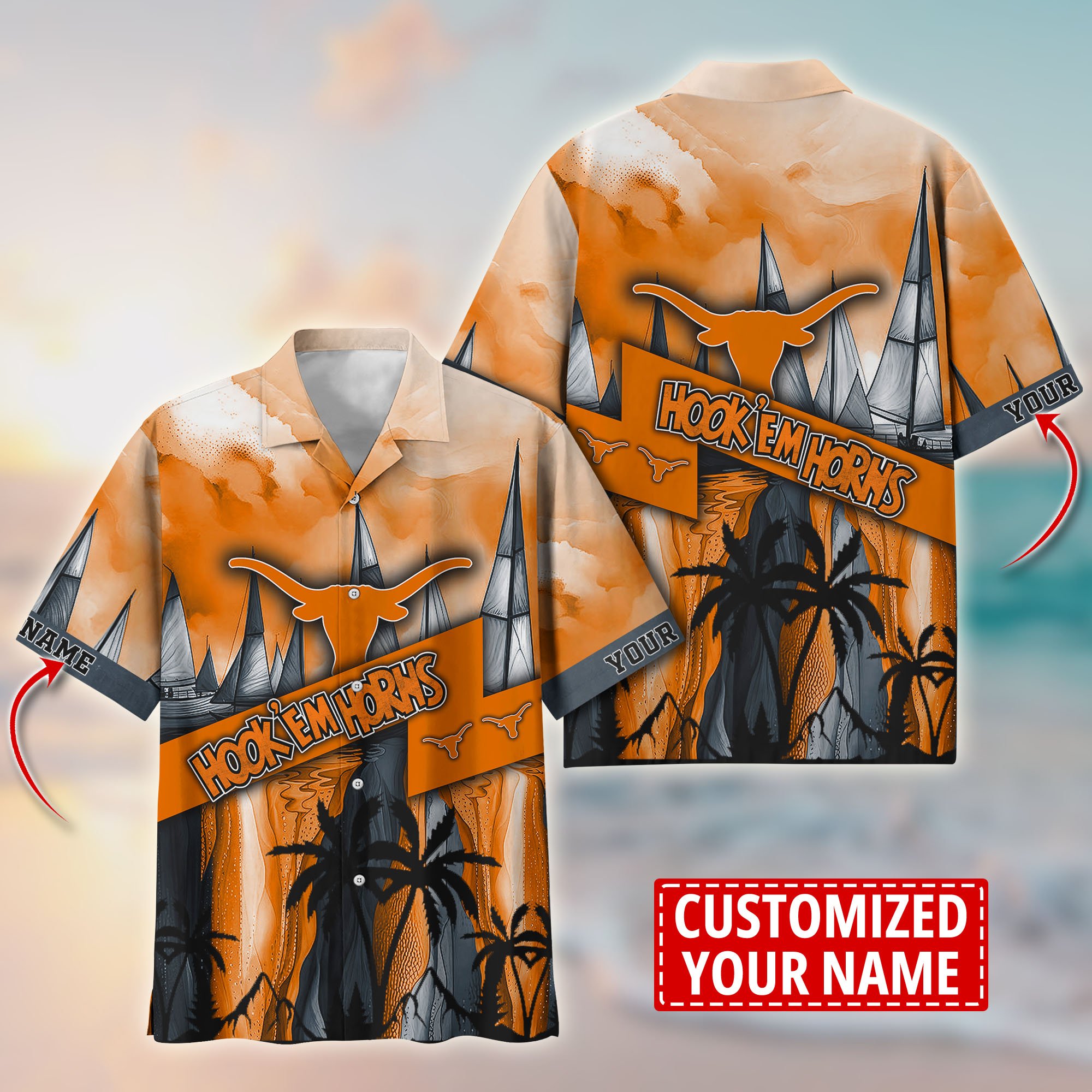 Texas Longhorns Aloha Shirt Trending Summer. Custom Summer Football Shirts T58603