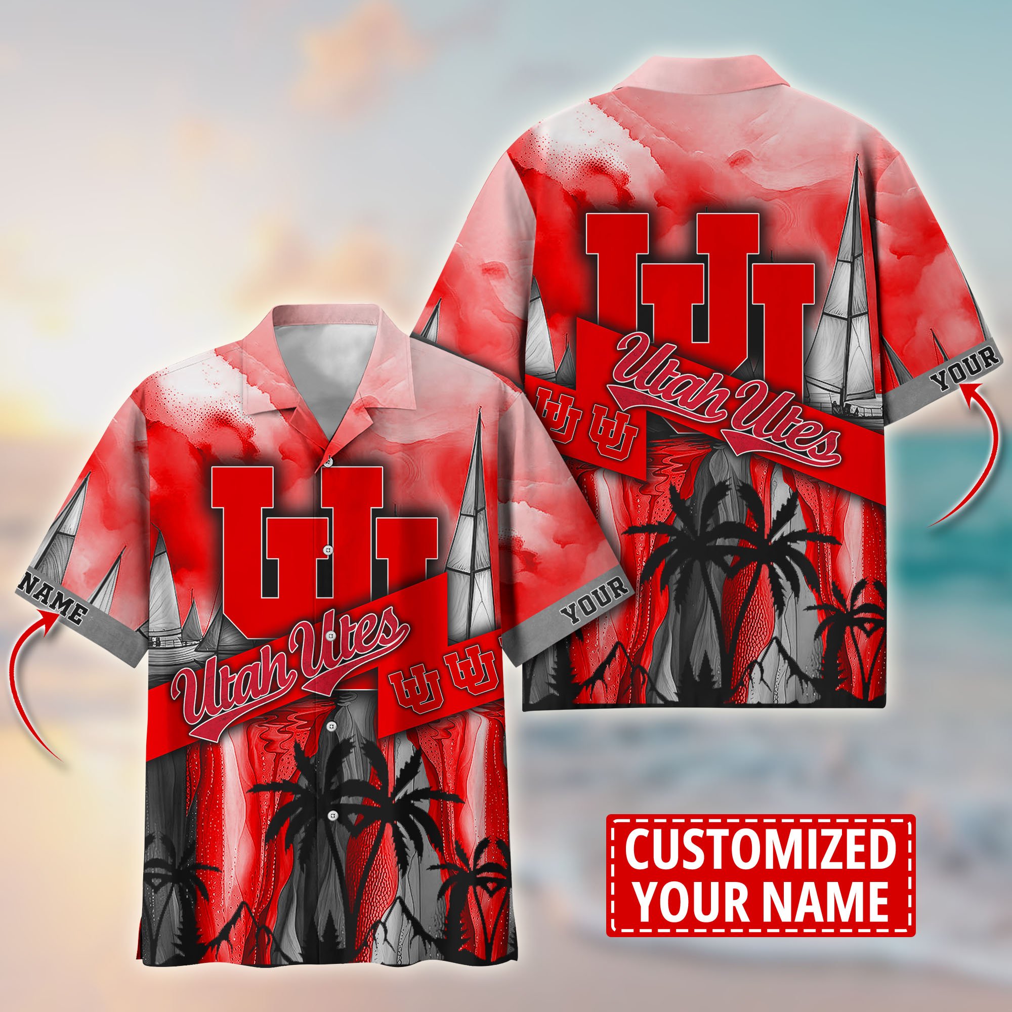 Utah Utes Aloha Shirt Trending Summer. Custom Summer Football Shirts T58603