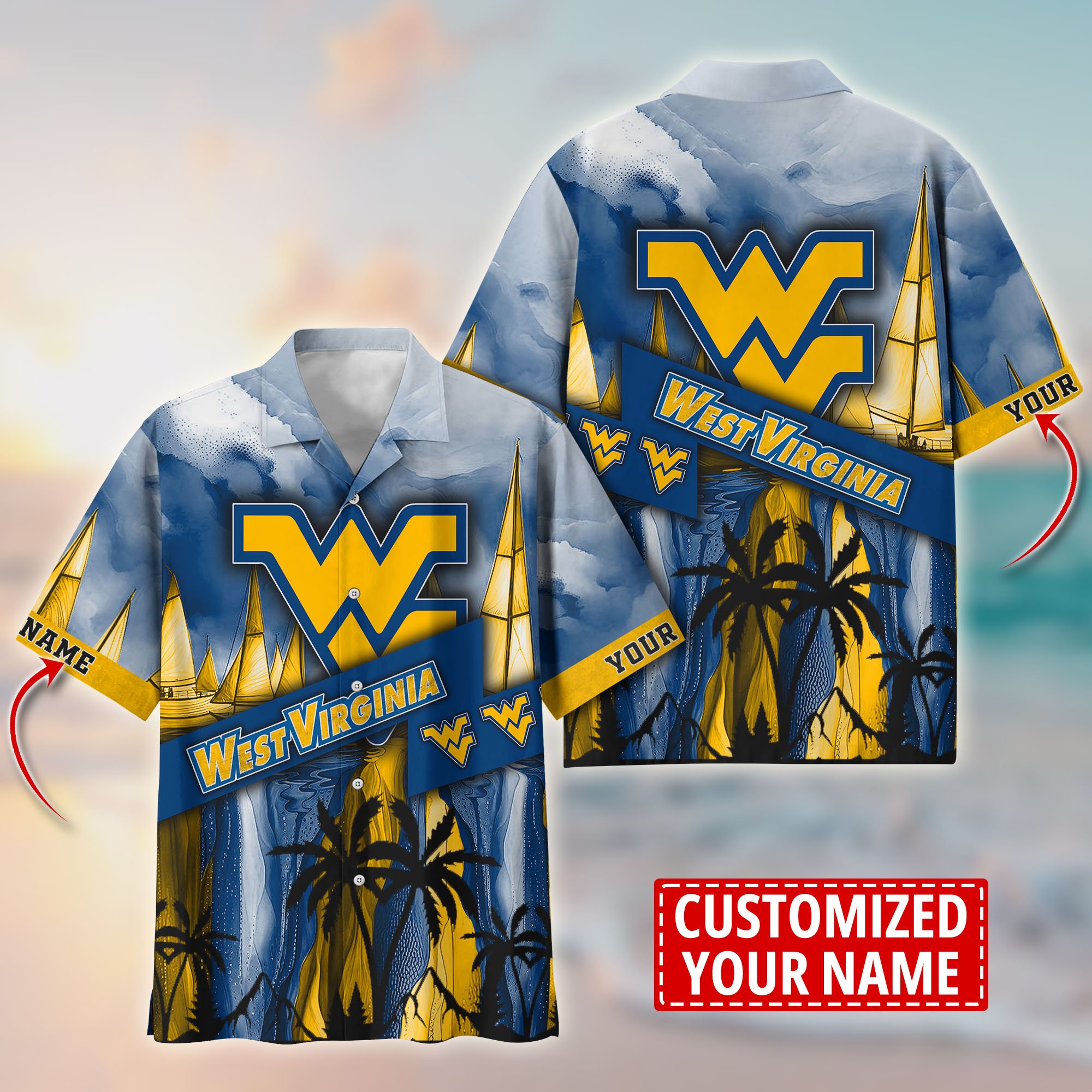 West Virginia Mountaineers Aloha Shirt Trending Summer. Custom Summer Football Shirts T58603