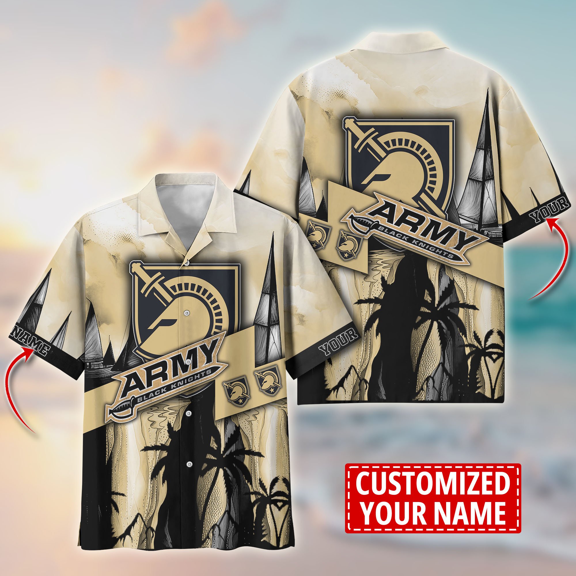 Army Black Knights Aloha Shirt Trending Summer. Custom Summer Football Shirts T58603