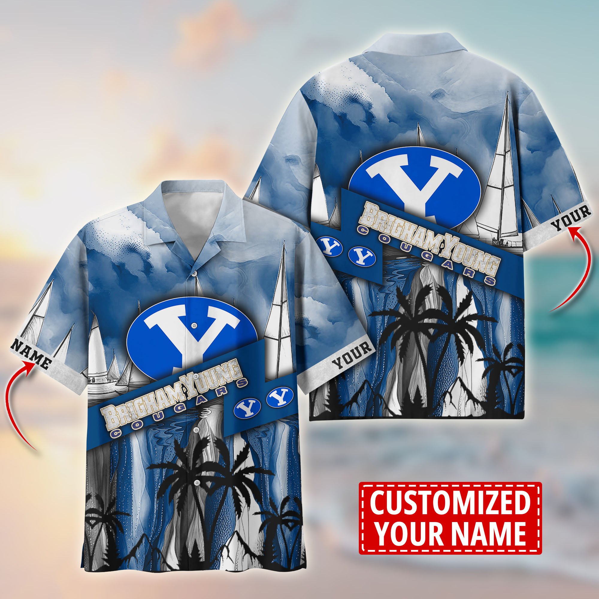 BYU Cougars Aloha Shirt Trending Summer. Custom Summer Football Shirts T58603