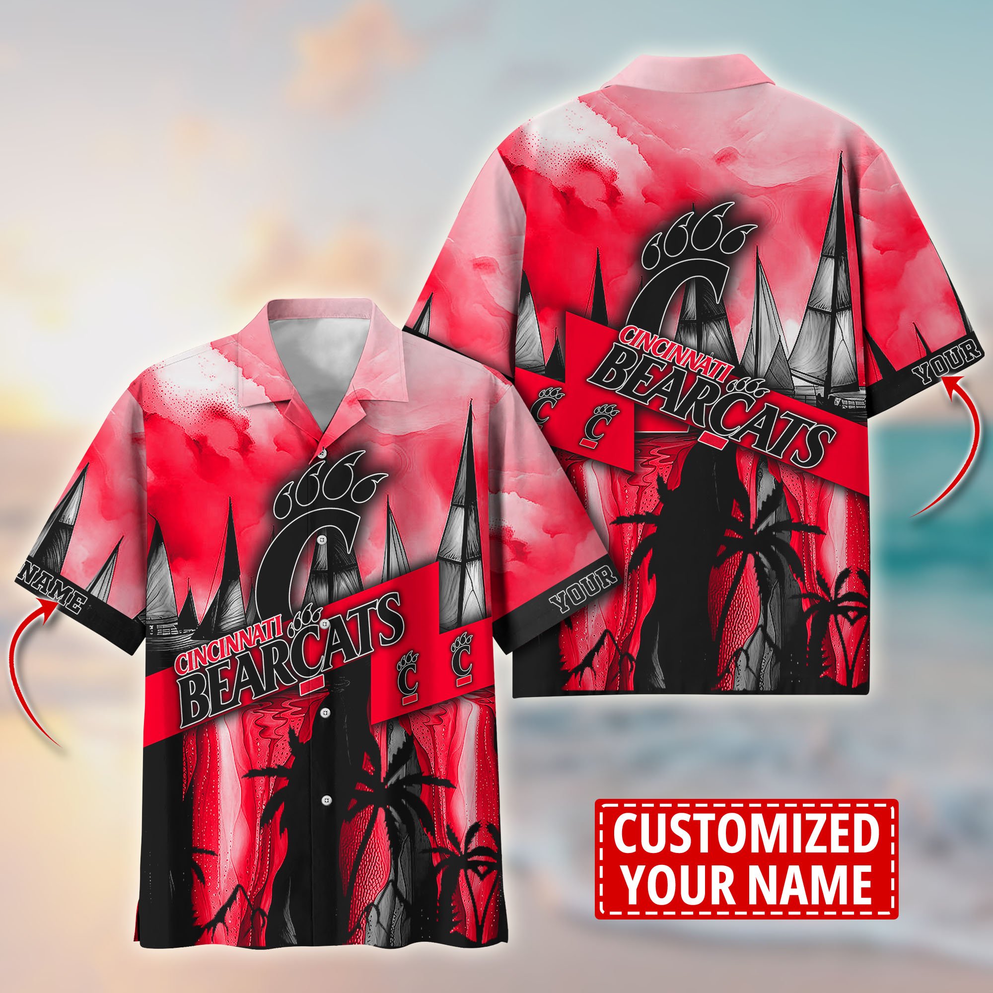 Cincinnati Bearcats Aloha Shirt Trending Summer. Custom Summer Football Shirts T58603