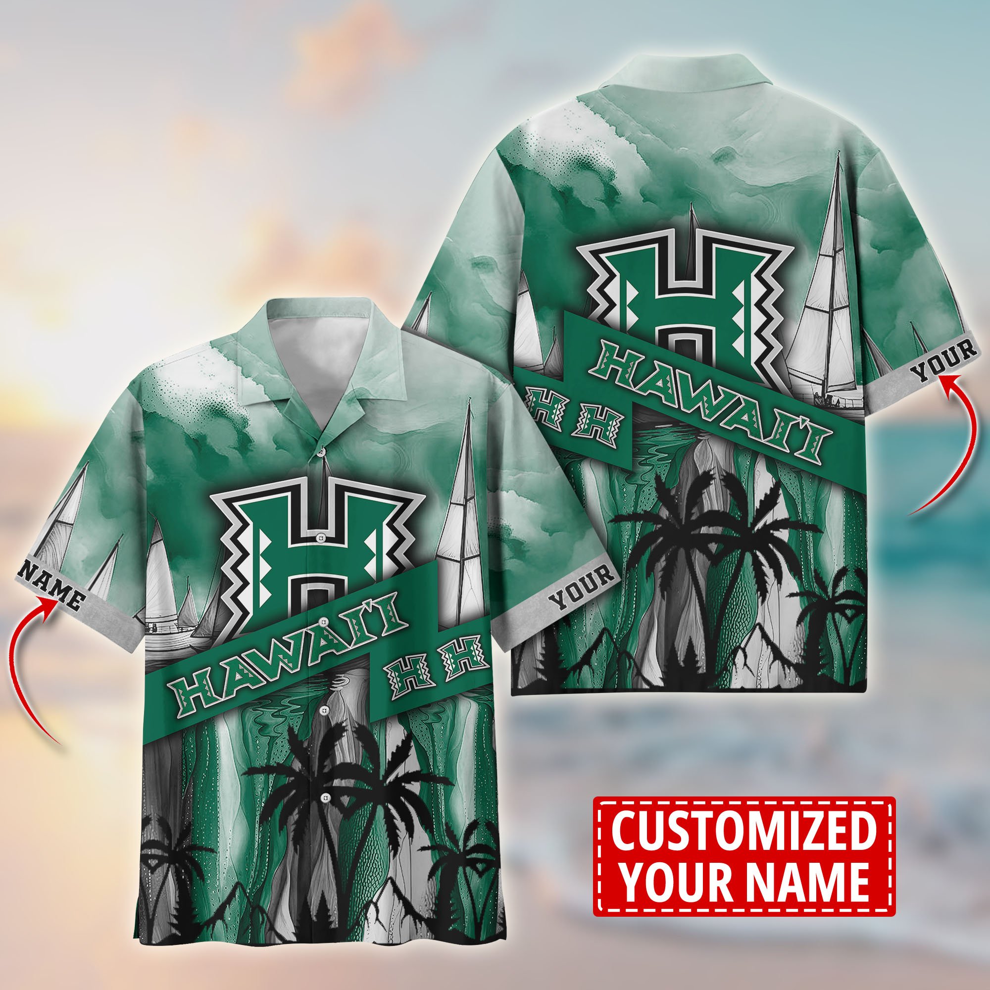 Hawaii Rainbow Warriors Aloha Shirt Trending Summer. Custom Summer Football Shirts T58603