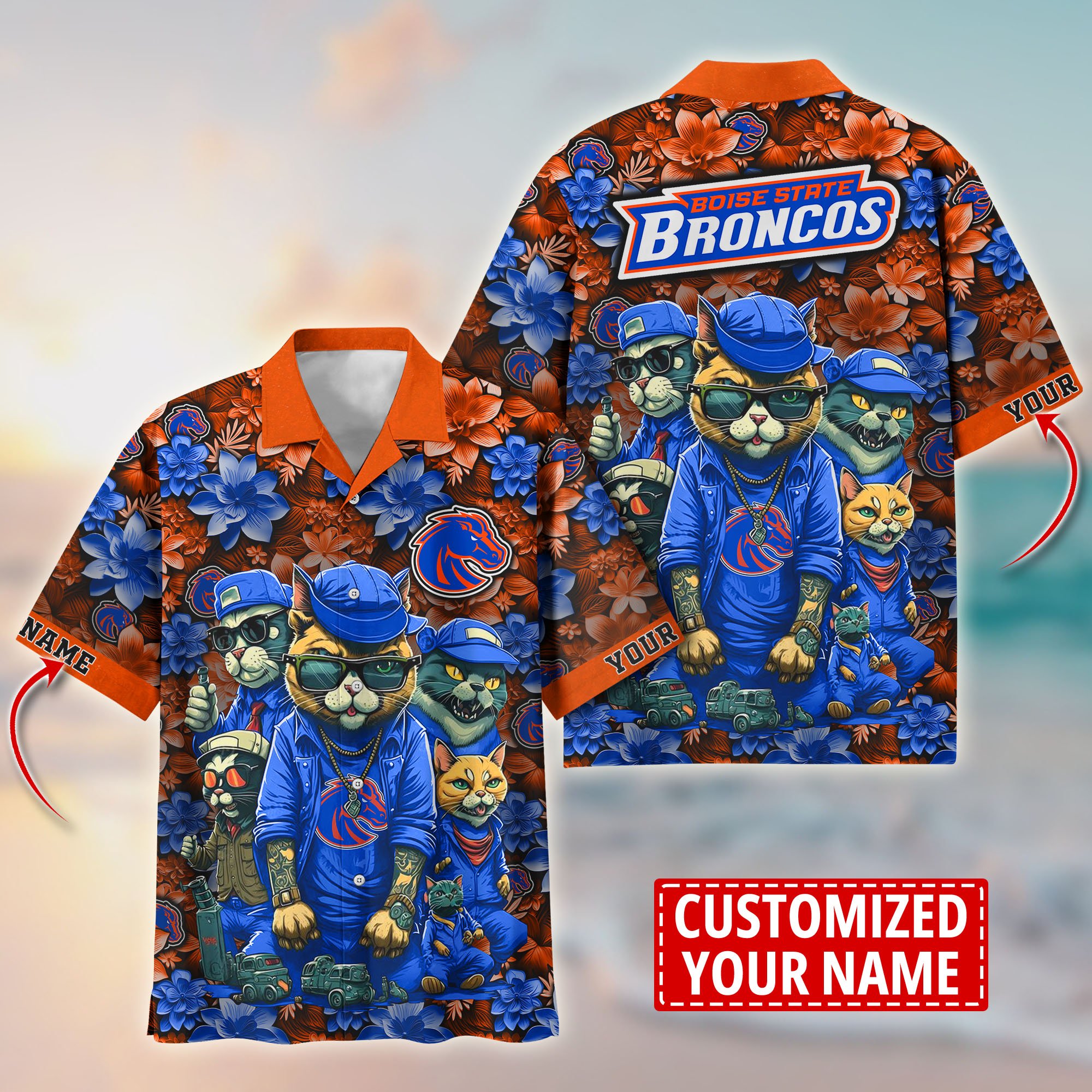 Boise State Broncos Custom Flower Hawaii Shirt And Tshirt For Fans, Summer Football Shirts TT58727