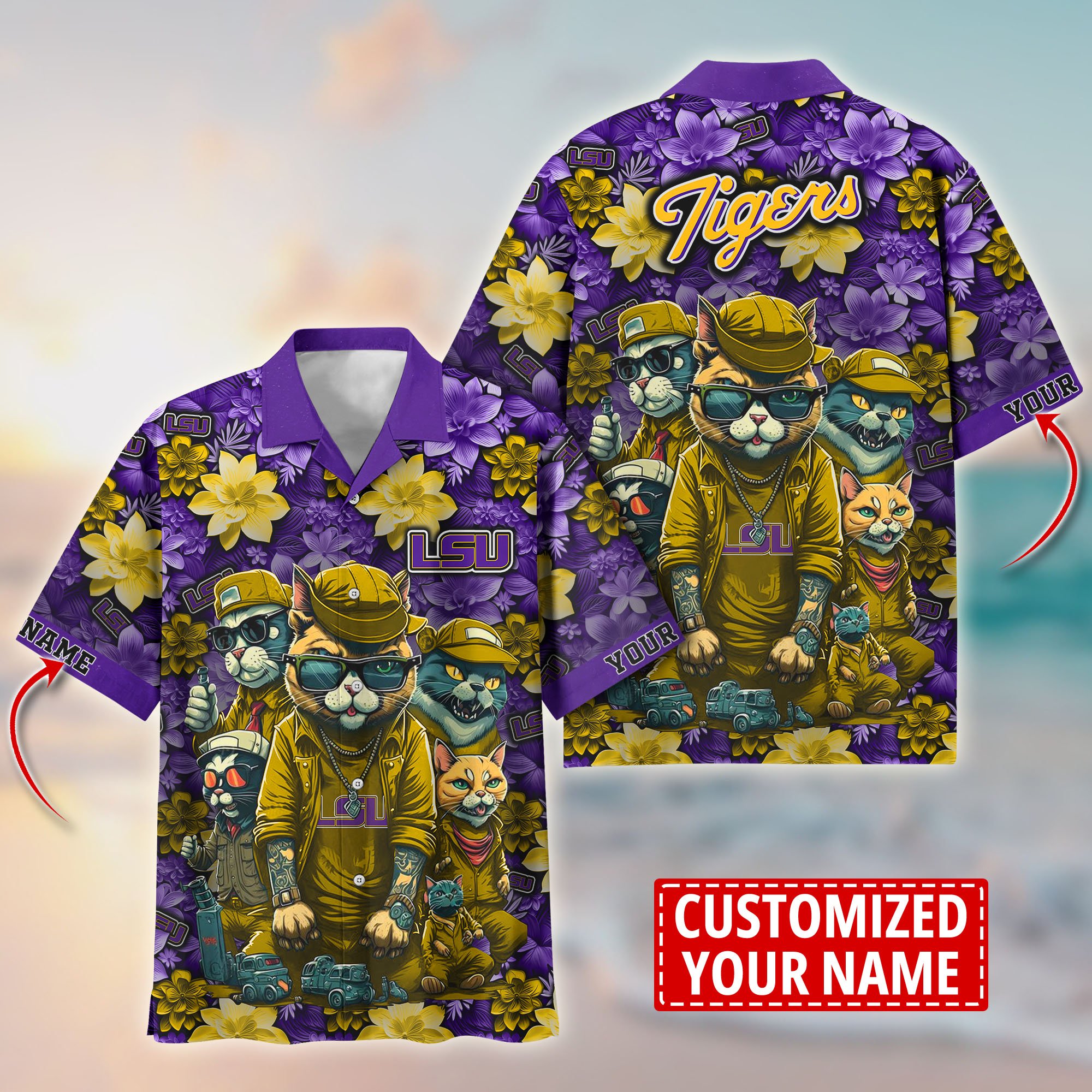 LSU TIGERS Custom Flower Hawaii Shirt And Tshirt For Fans, Summer Football Shirts TT58727