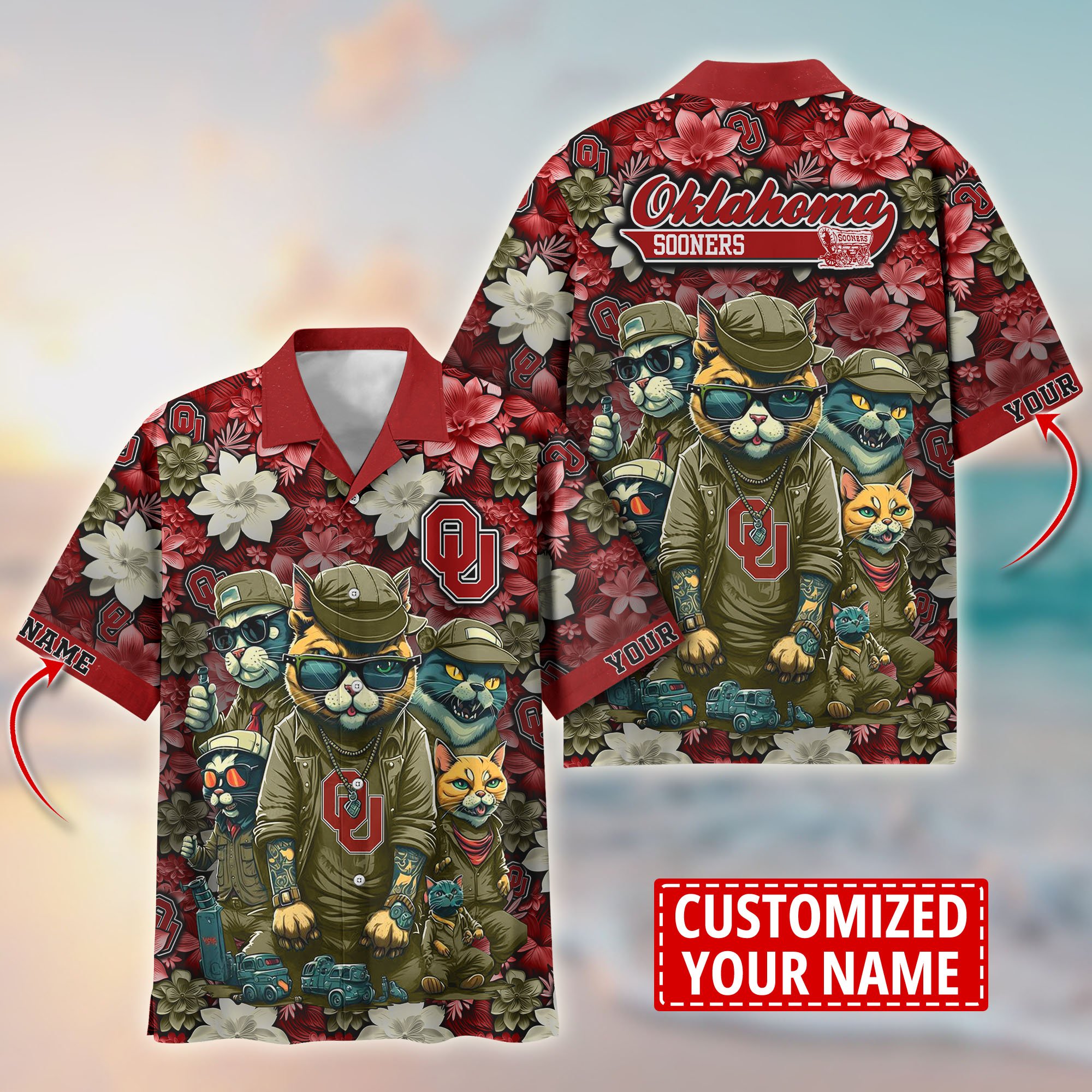 Oklahoma Sooners Custom Flower Hawaii Shirt And Tshirt For Fans, Summer Football Shirts TT58727